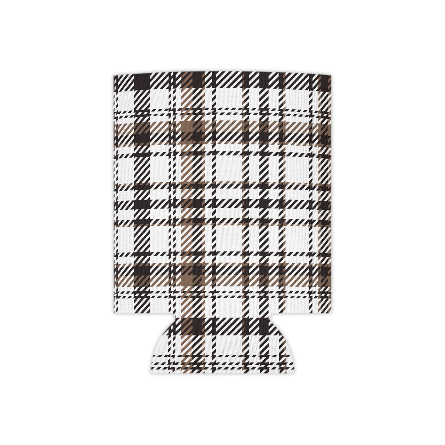 Neutral & Plaid Can Cooler