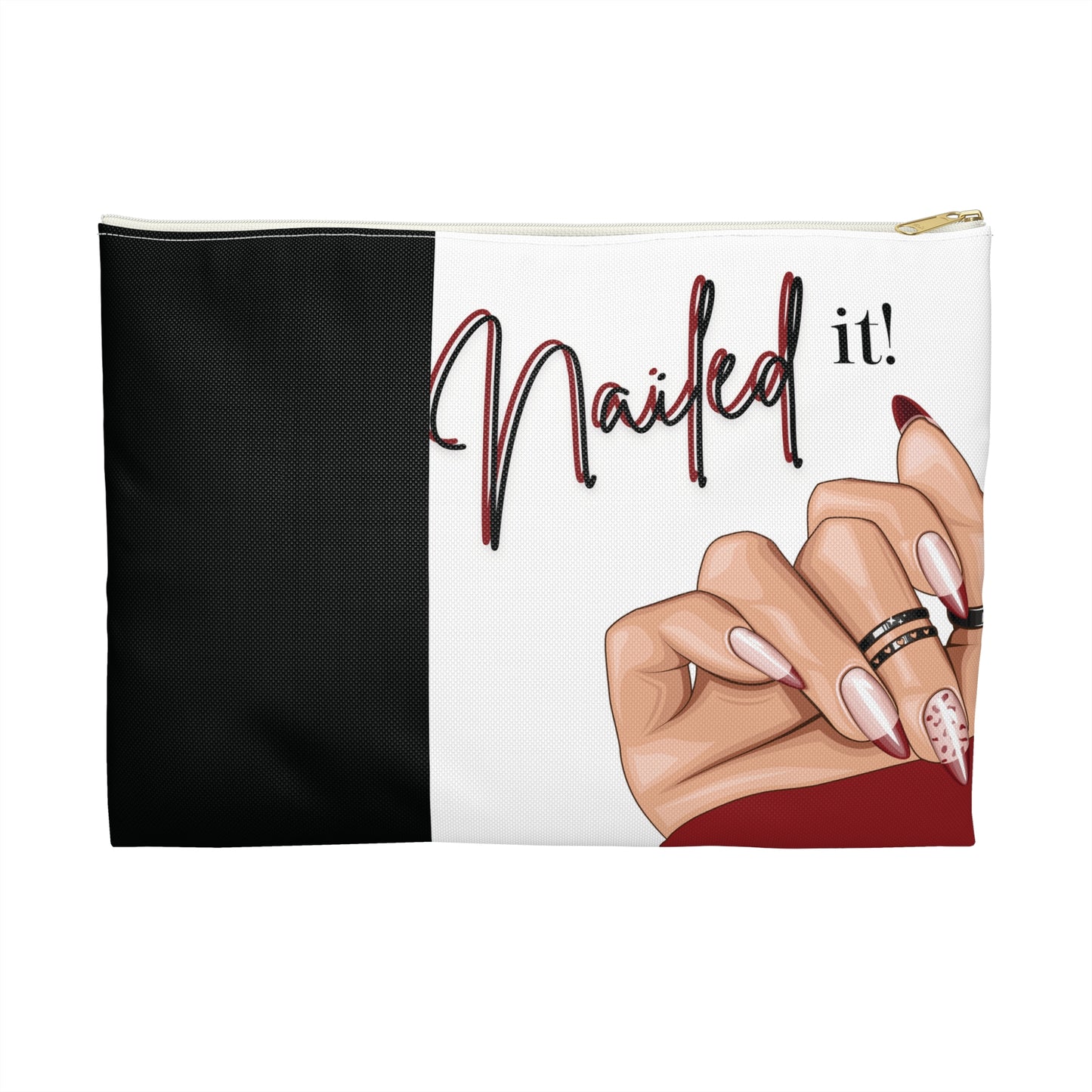 Nailed It Red Tips Cosmetics Pouch