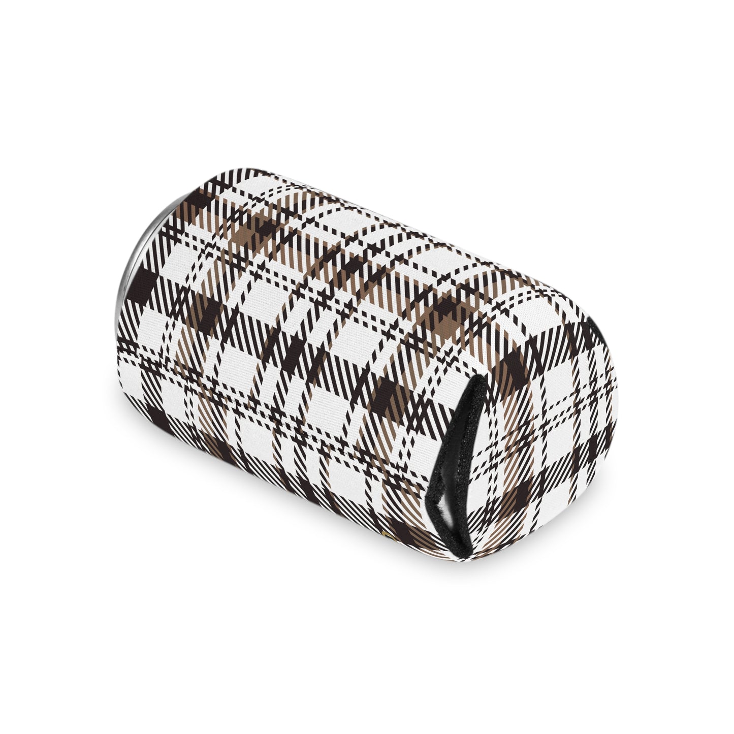 Neutral & Plaid Can Cooler
