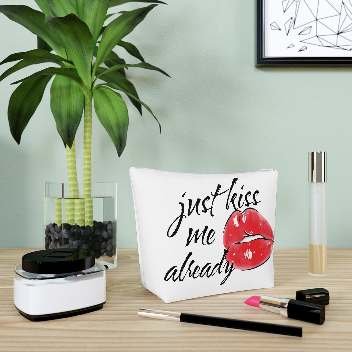 Kiss Me Already Cotton Cosmetic Bag