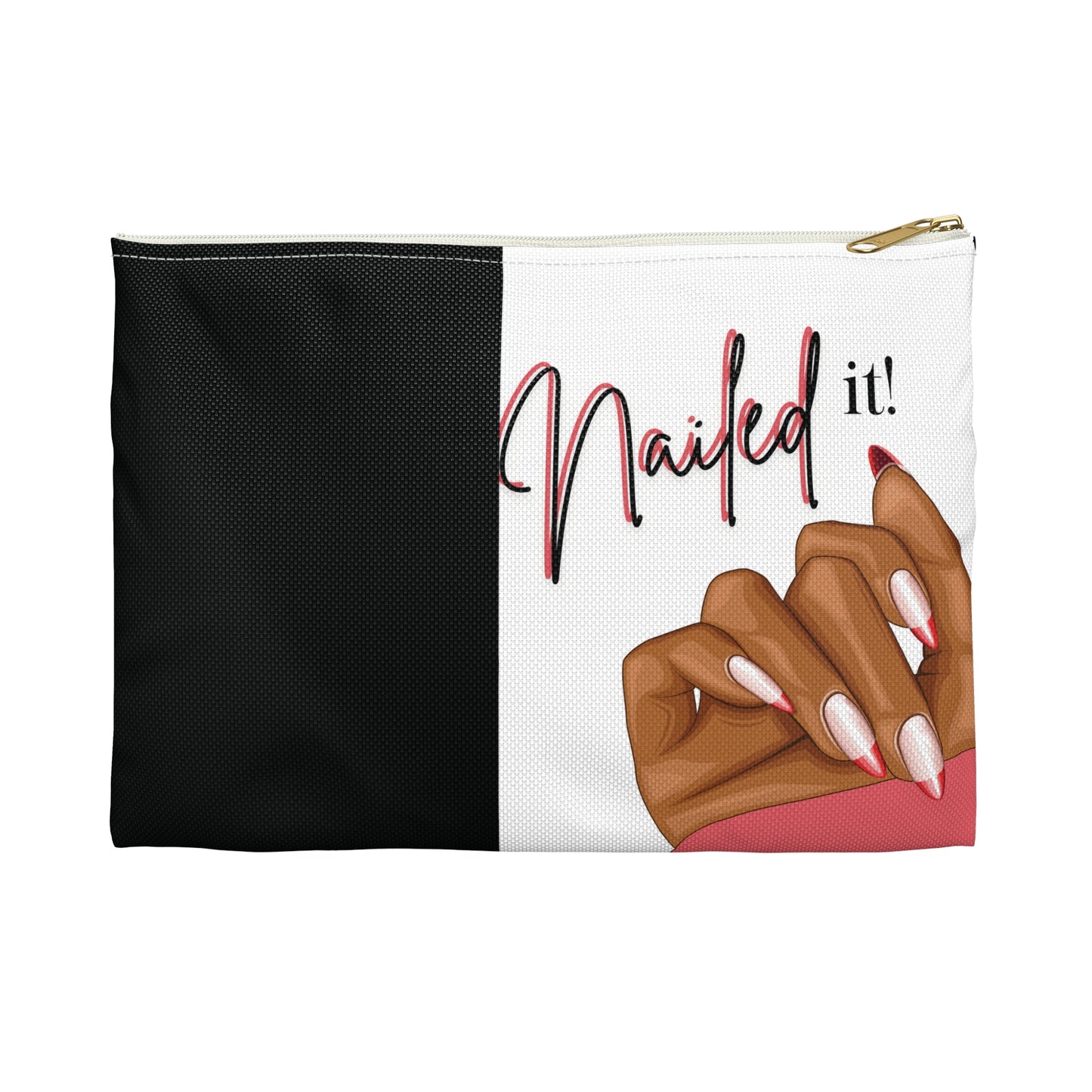 Nailed It Pink Tips Cosmetics Pouch