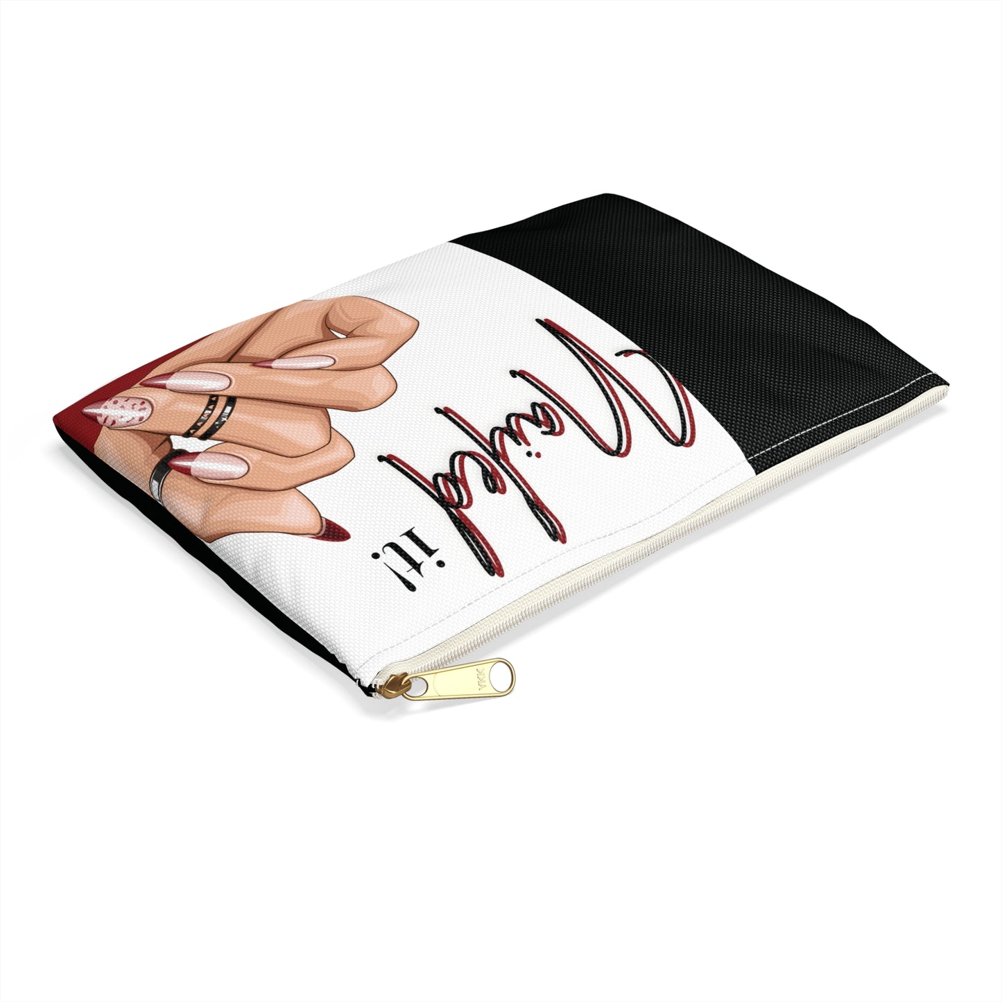 Nailed It Red Tips Cosmetics Pouch