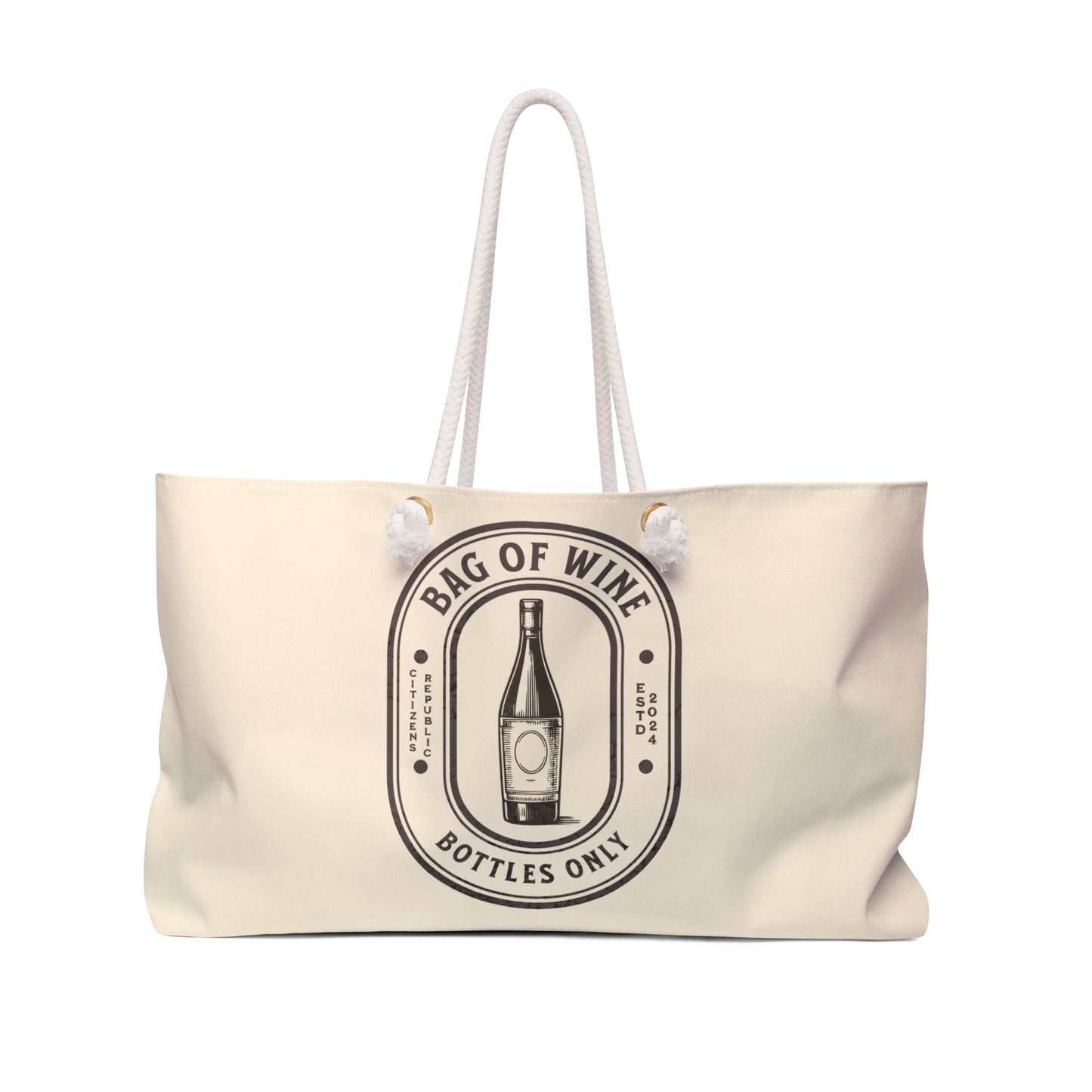 Big White Wine - Large Tote Bag