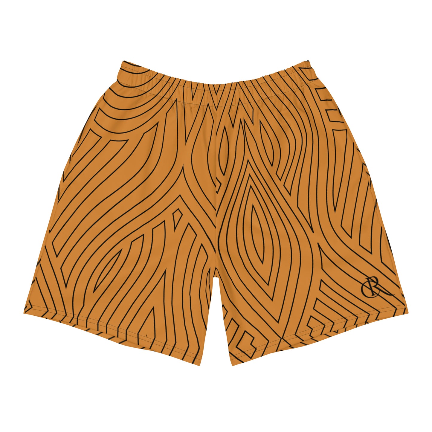 Black Abstract Lines - Unisex Athletic Long Shorts