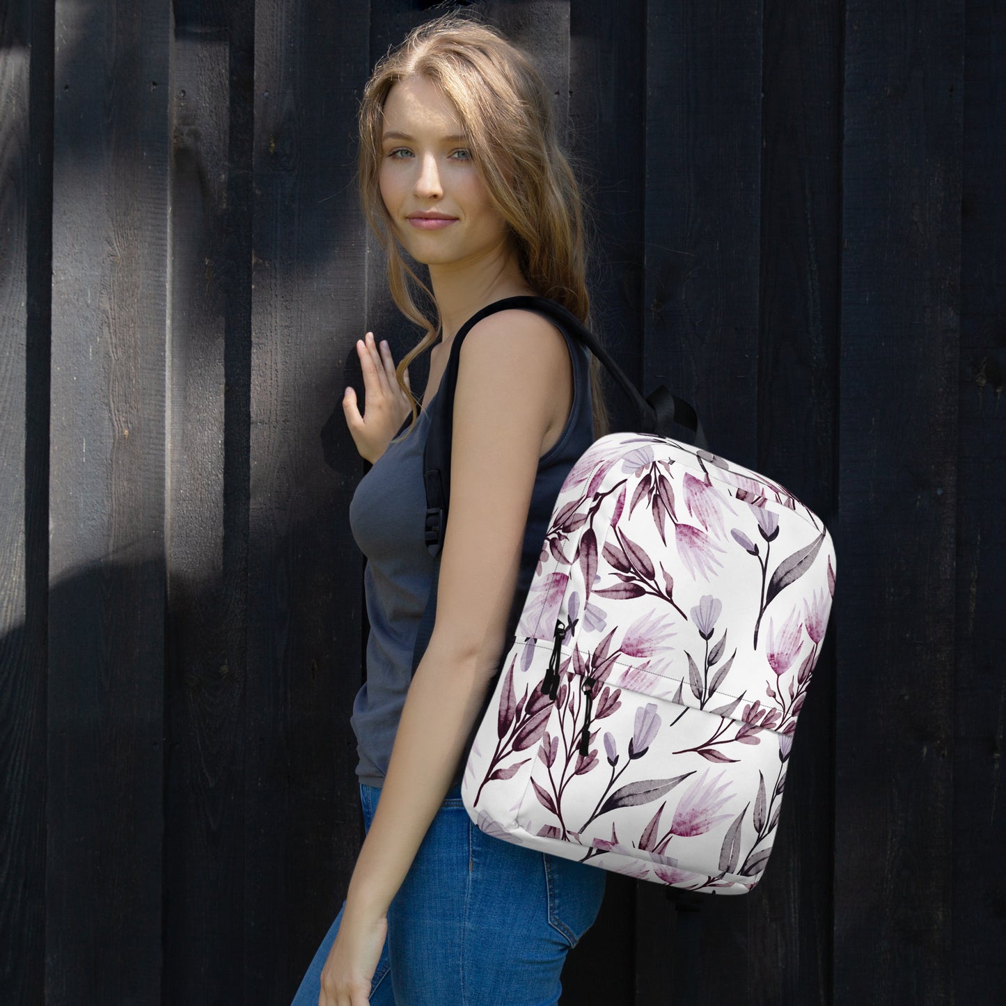 Purple Floral Backpack