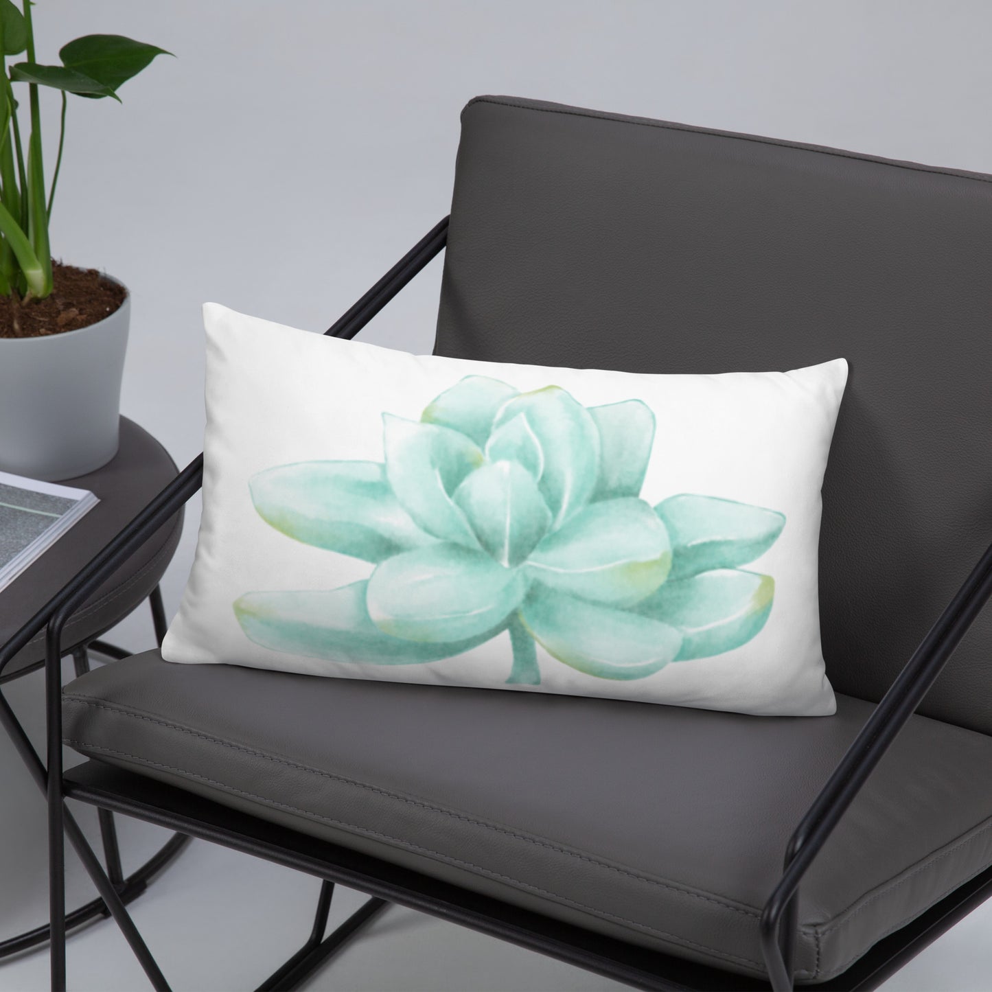 Aqua Succulent Pillow