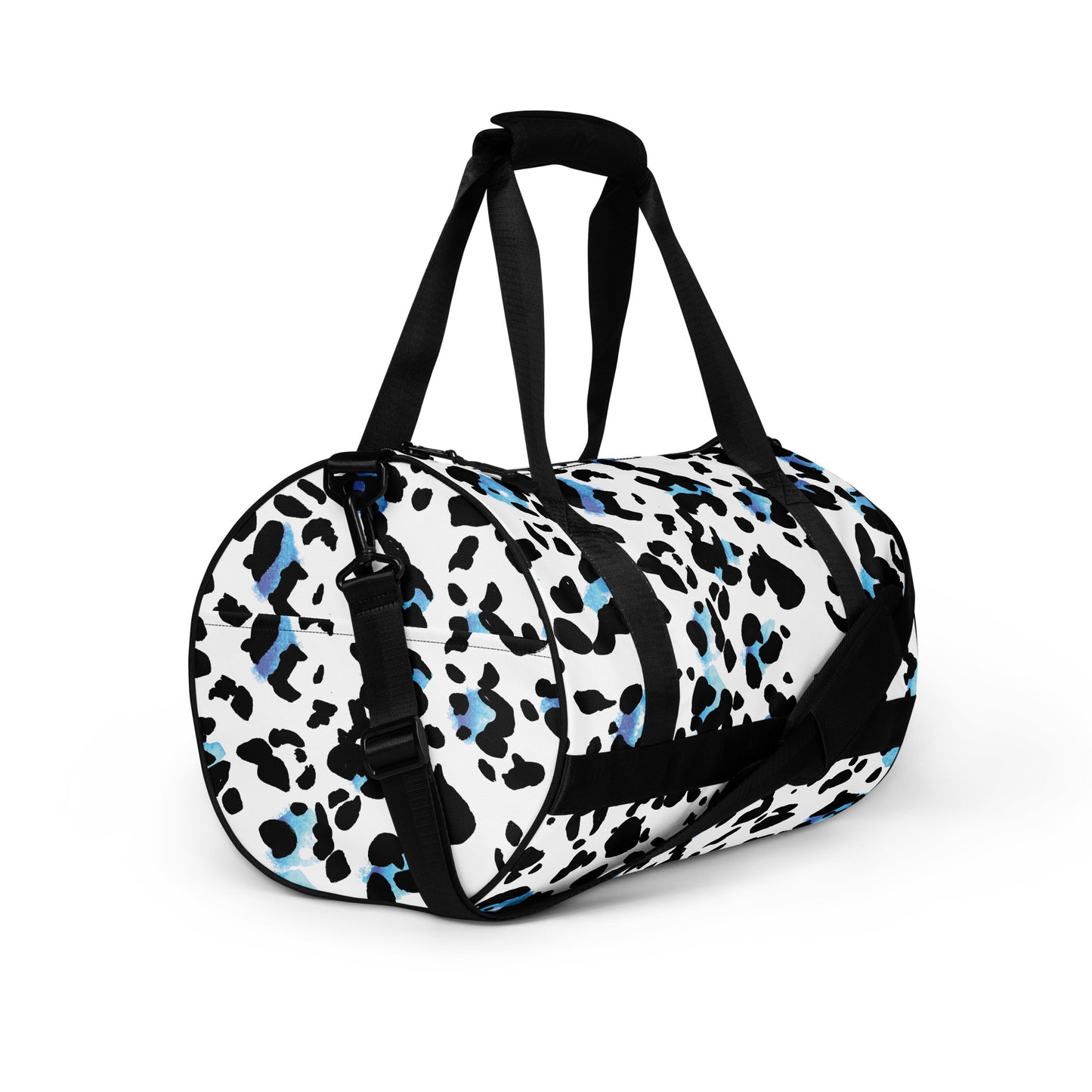 White Leopard Print Gym Bag