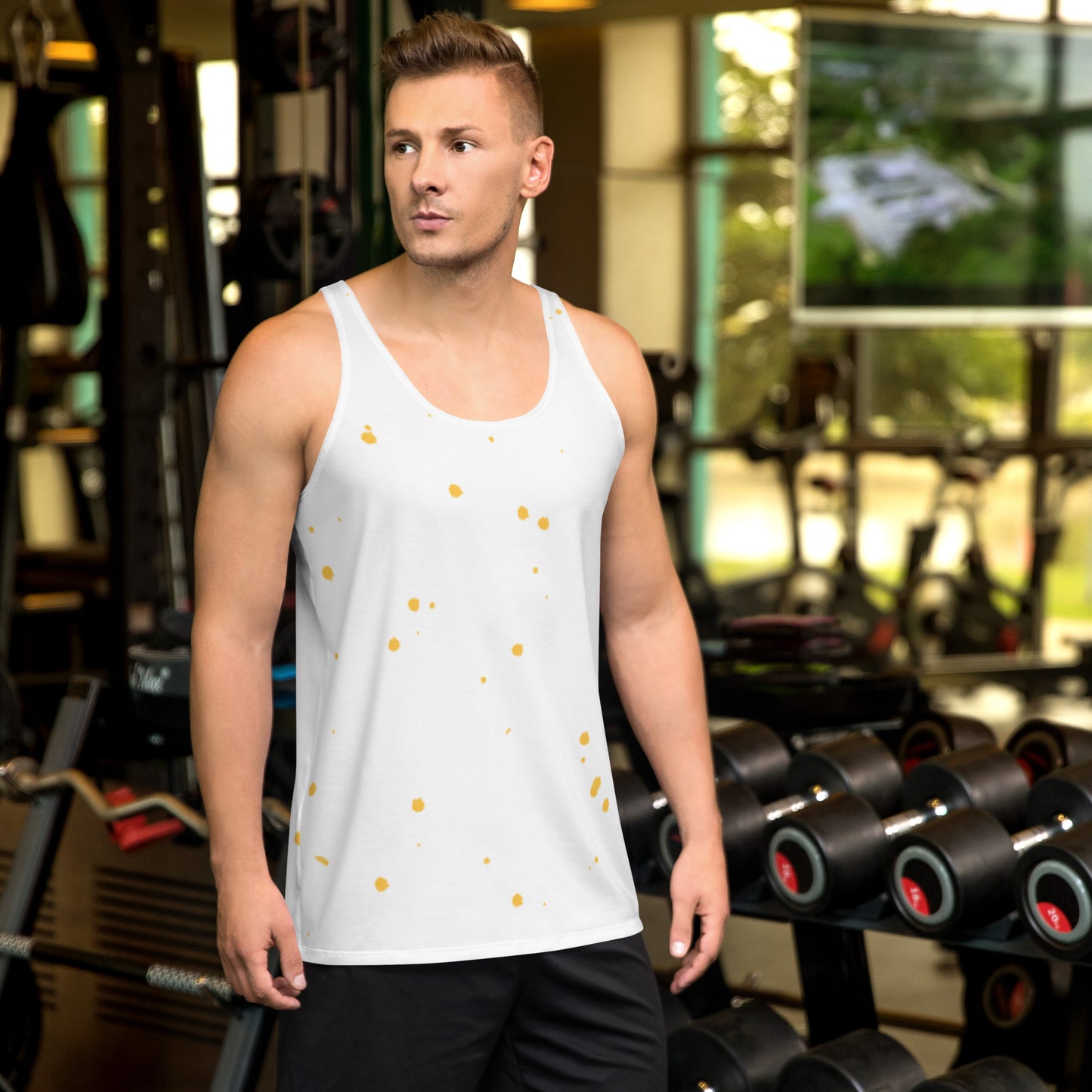 Spotted Print White Tank