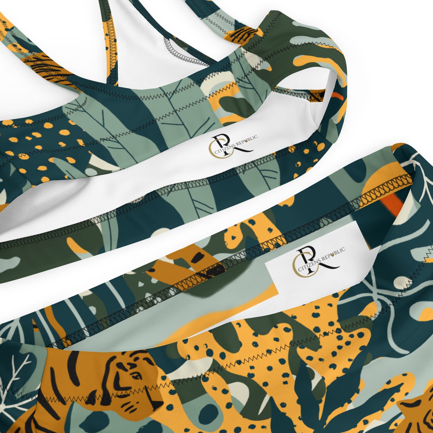 Jungle Print High-Waisted Bikini Set