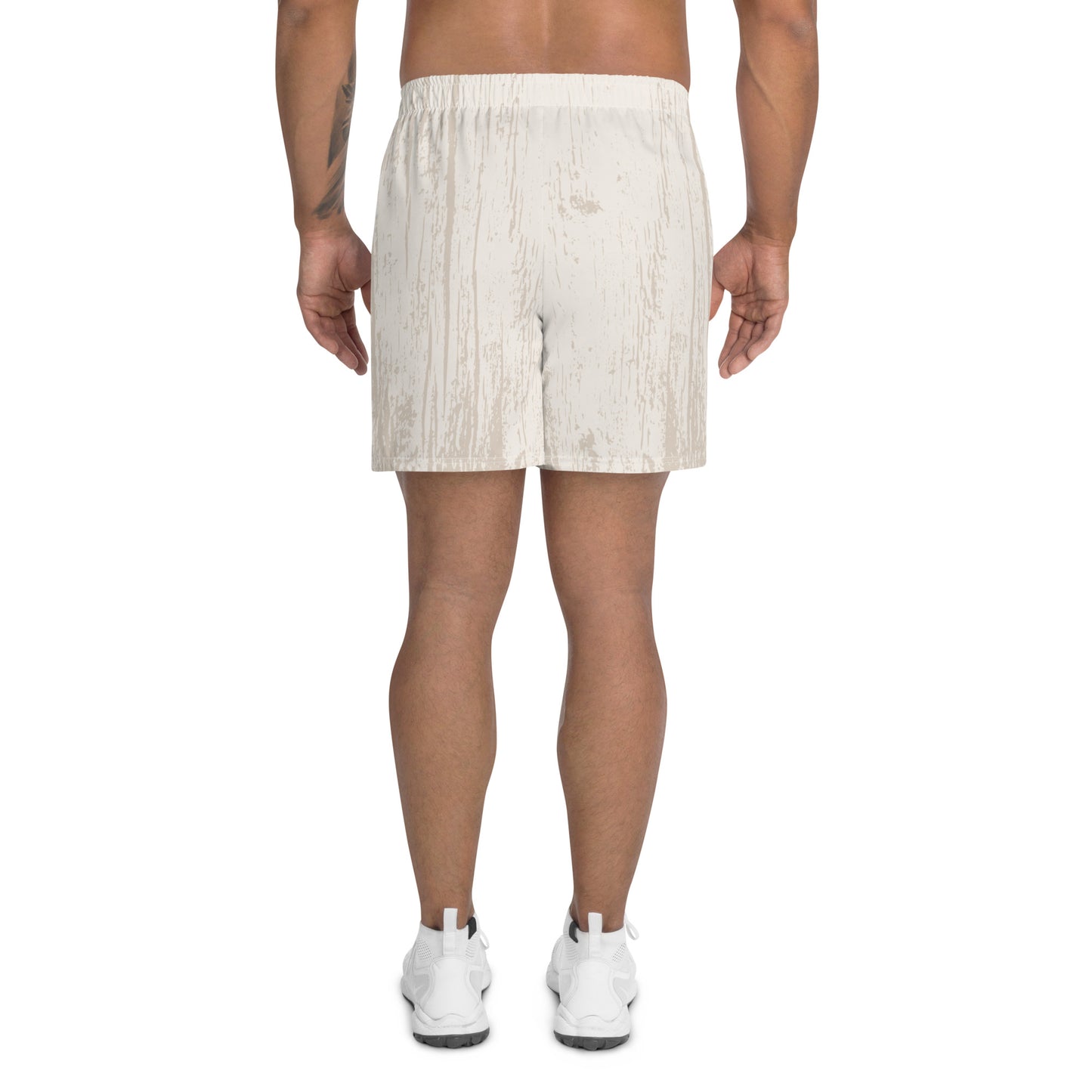 Tan Lined Long Athletic Shorts