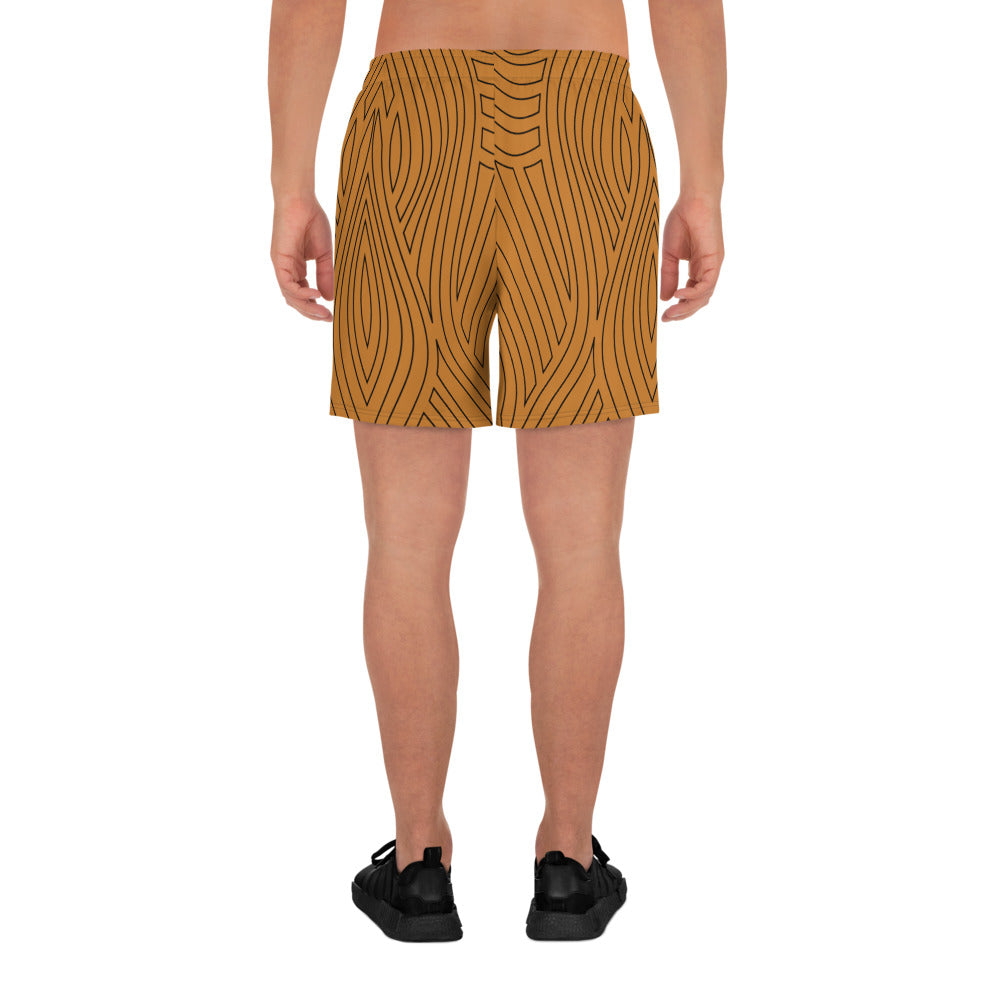 Black Abstract Lines - Unisex Athletic Long Shorts