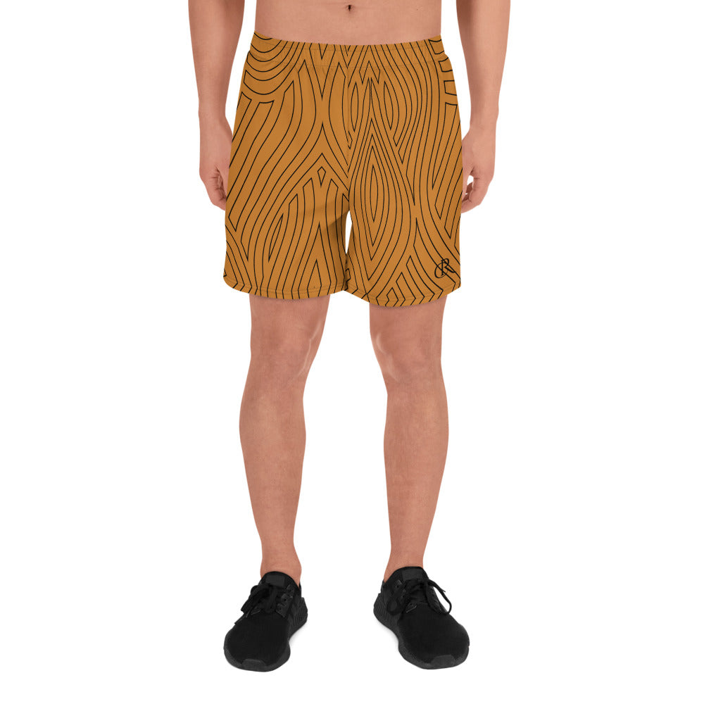 Black Abstract Lines - Unisex Athletic Long Shorts