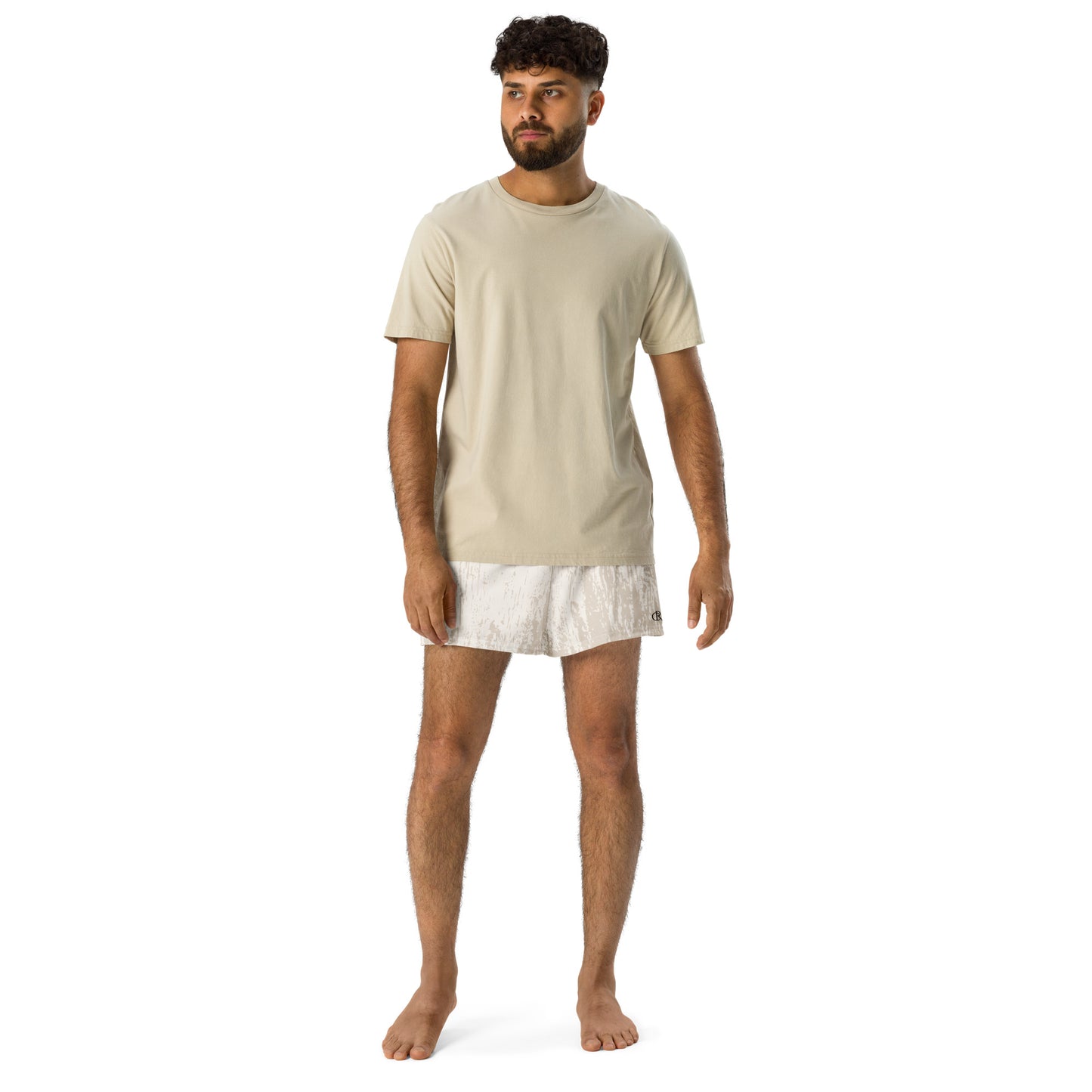 Tan Lined Unisex Athletic Shorts
