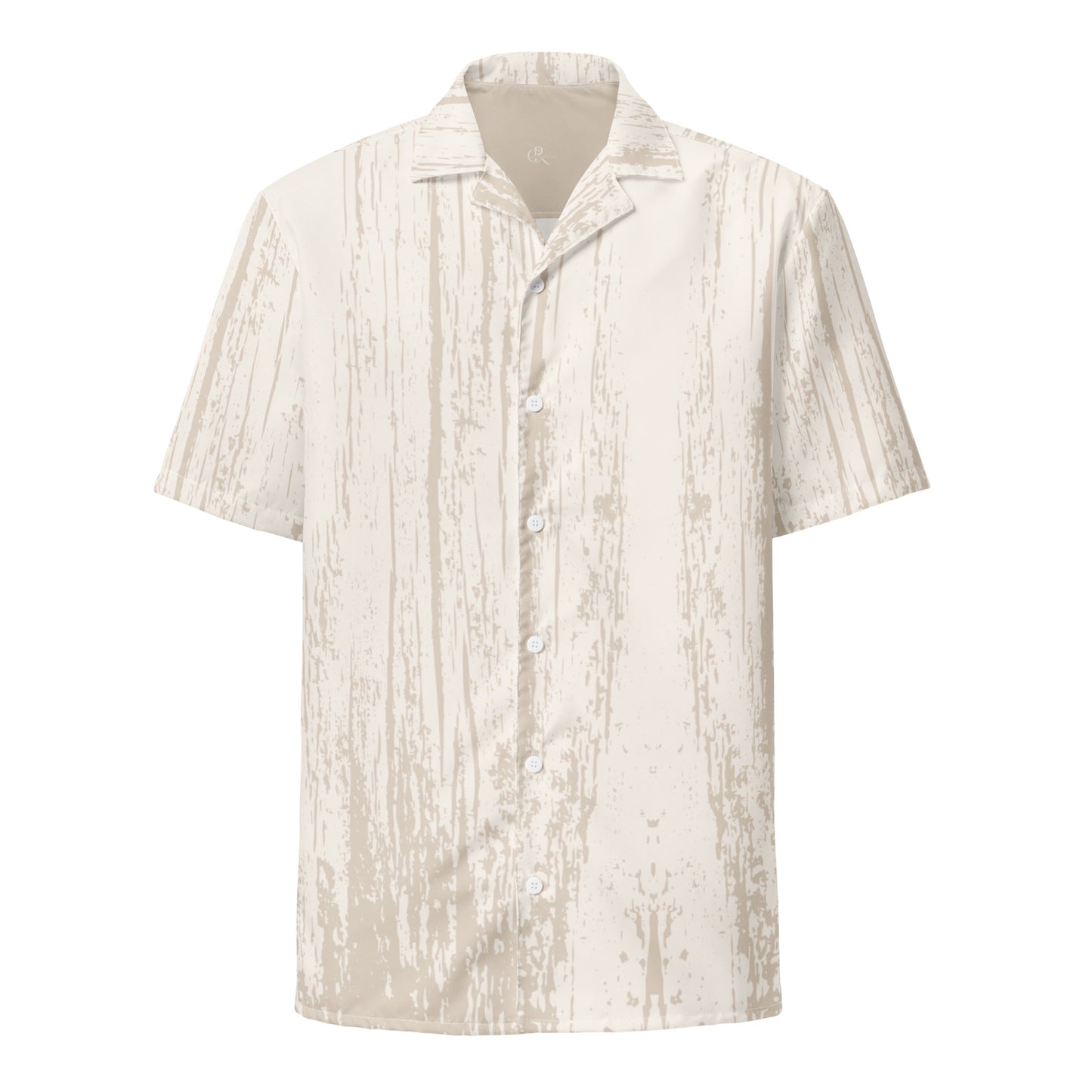 Tan Lined Unisex Button Up Shirt