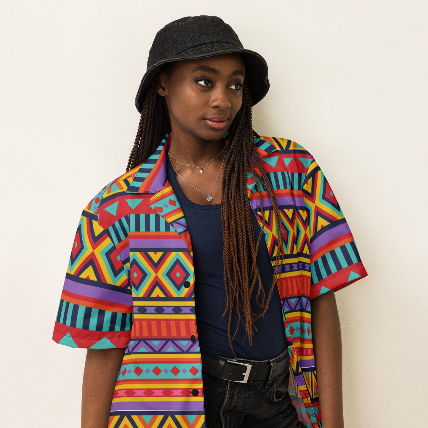 Tribal Pattern Unisex Button Up Shirt