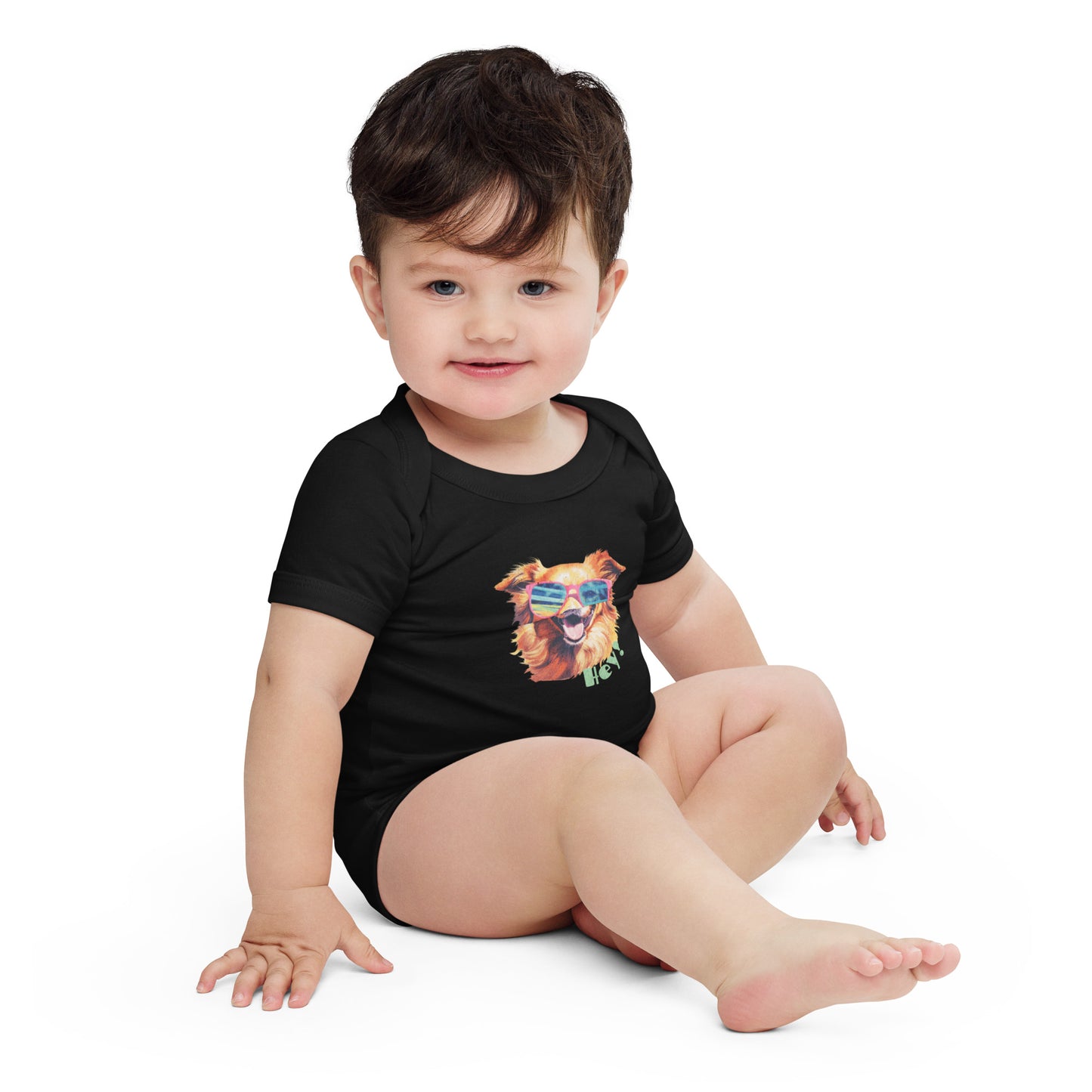 Hey! Short Sleeve Onesie 3M-24M