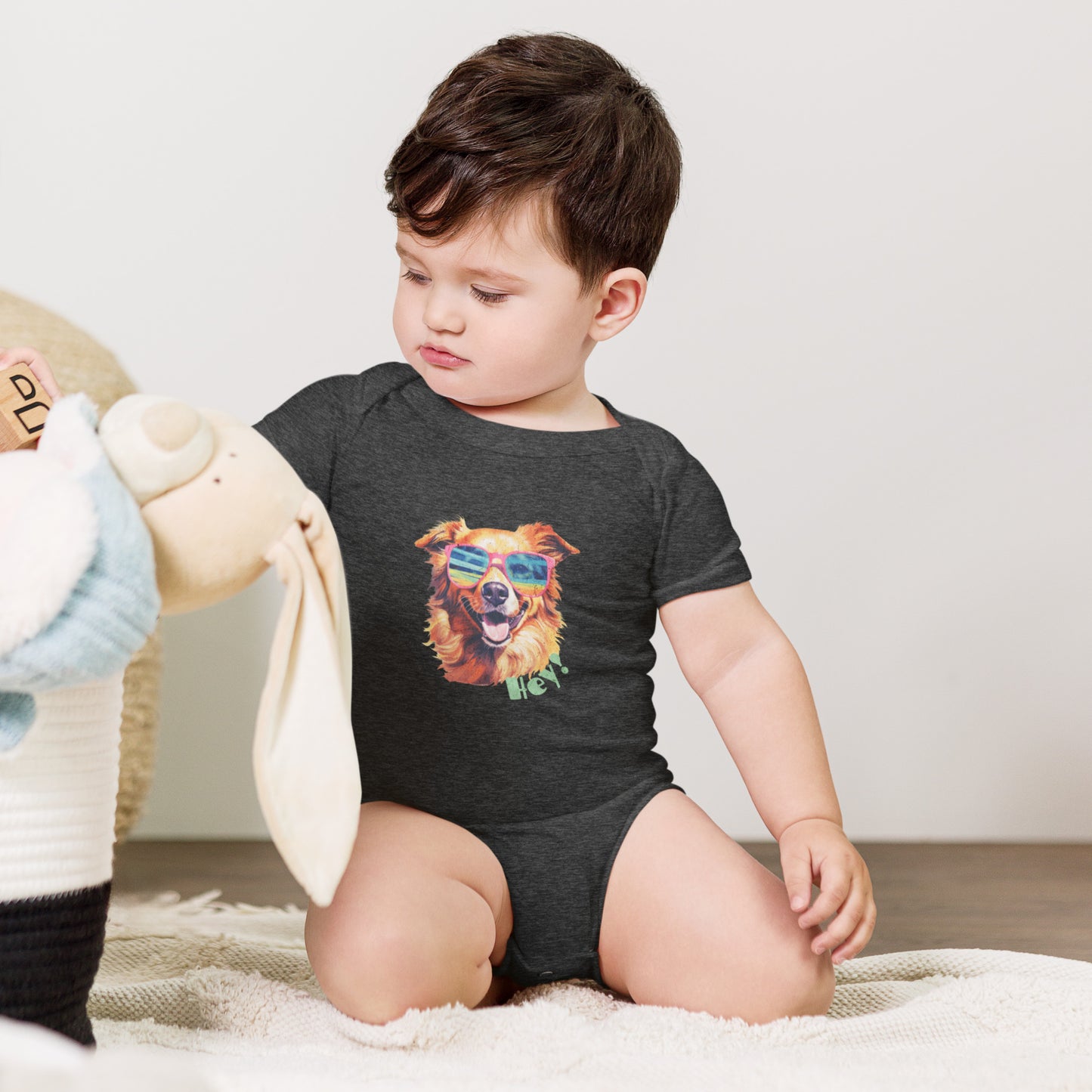 Hey! Short Sleeve Onesie 3M-24M