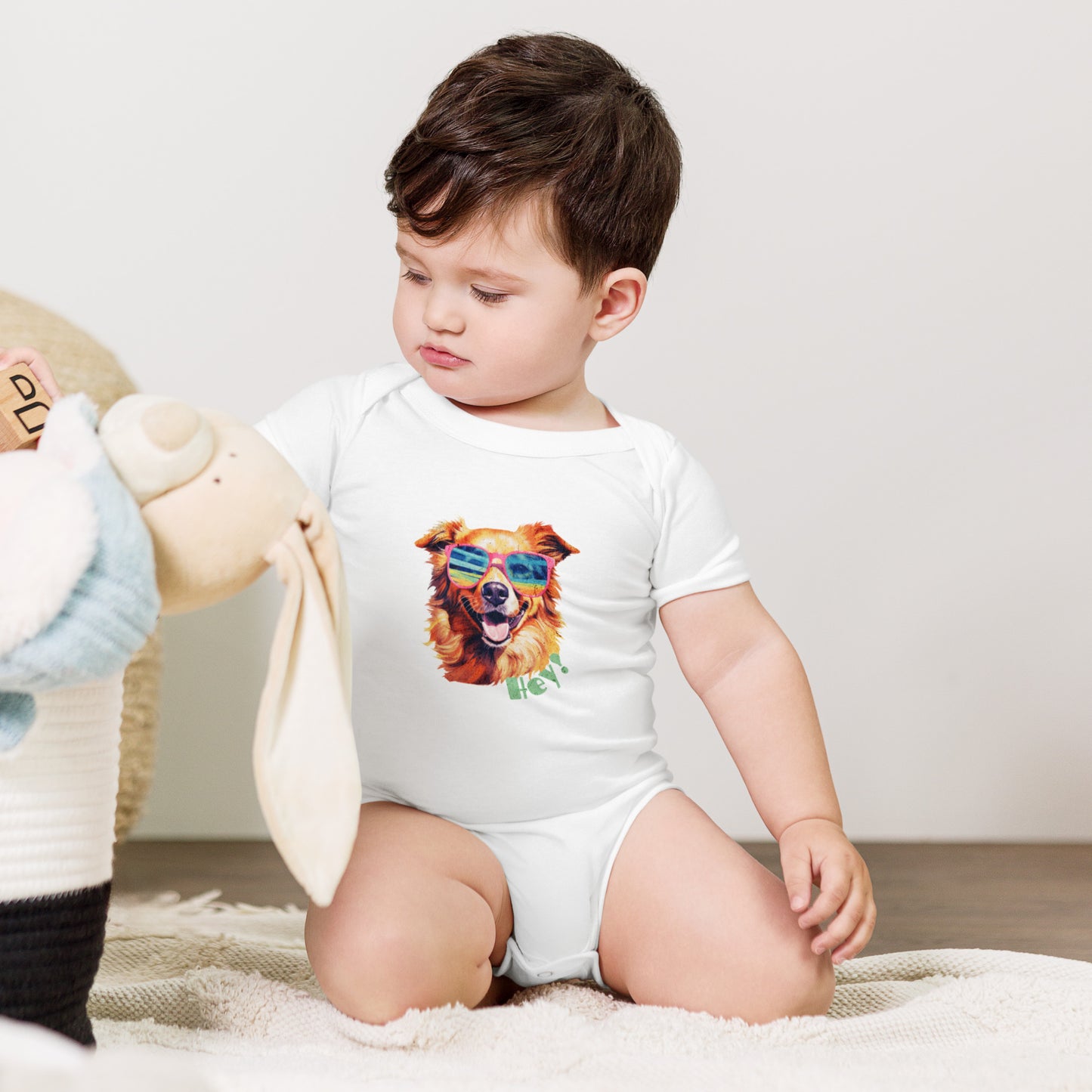 Hey! Short Sleeve Onesie 3M-24M