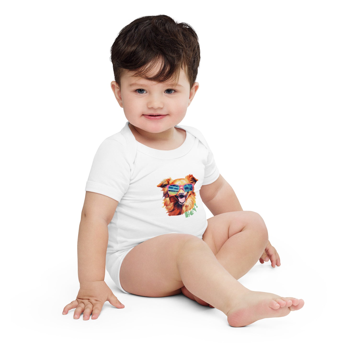 Hey! Short Sleeve Onesie 3M-24M