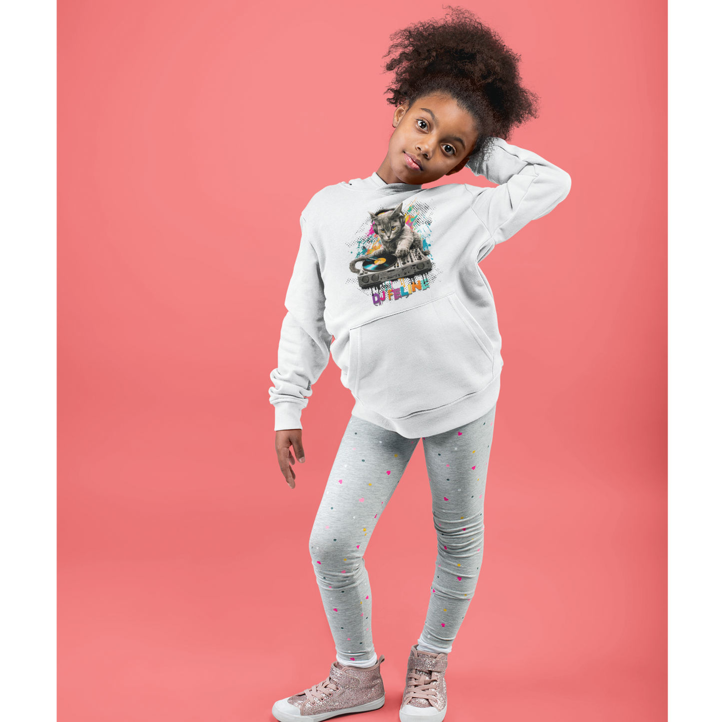 DJ Feline Fleece Graphic Hoodie