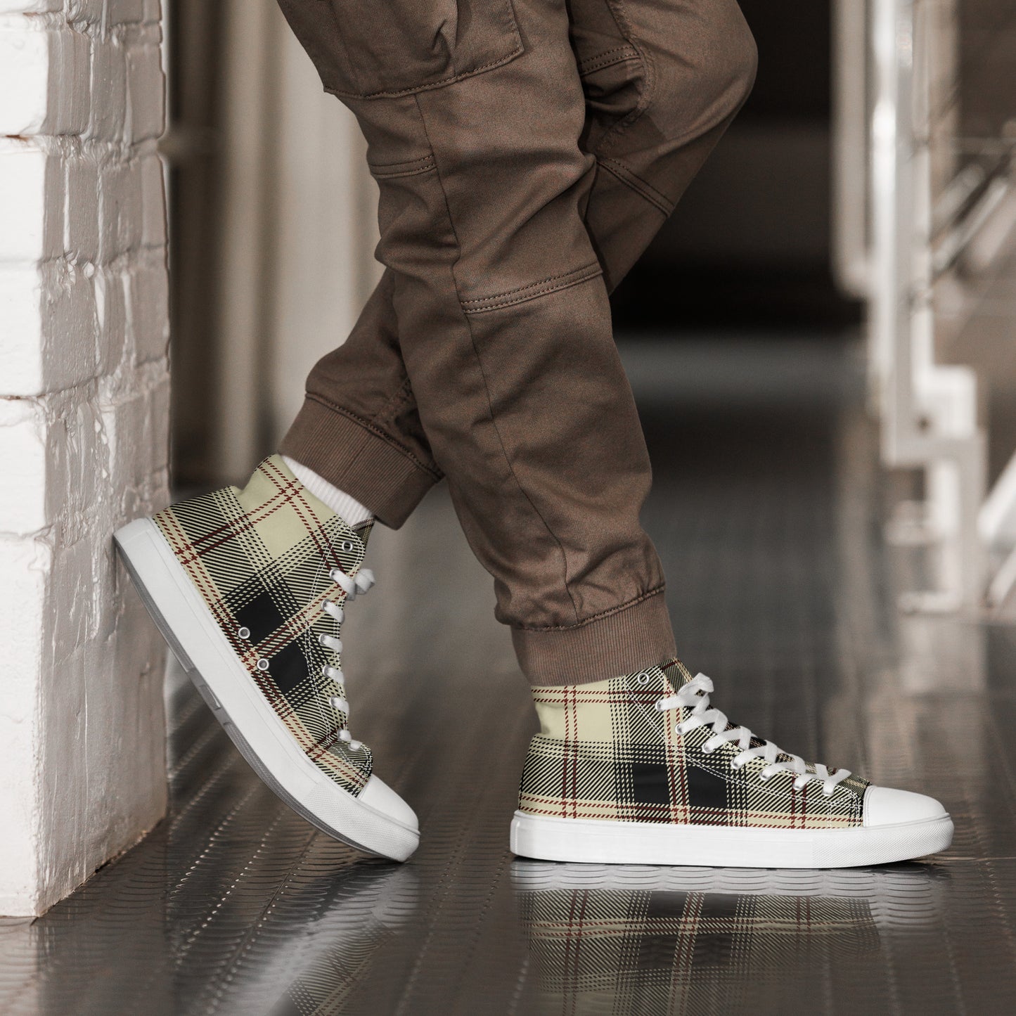 Men’s G Plaid Canvas High Tops