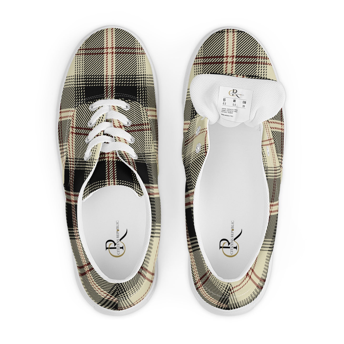 Men’s G Plaid Canvas Lace-Ups