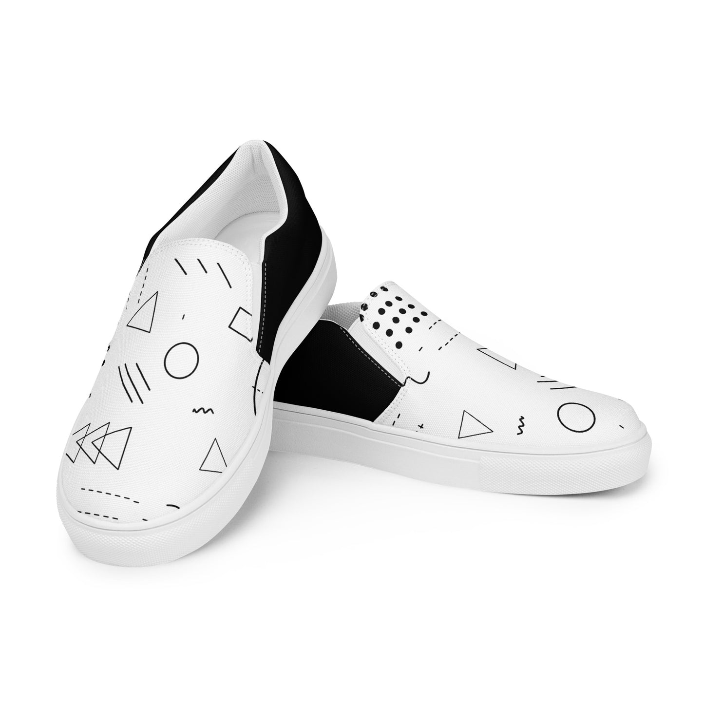 Abstract Lines - Men's Canvas Slip-On Sneakers