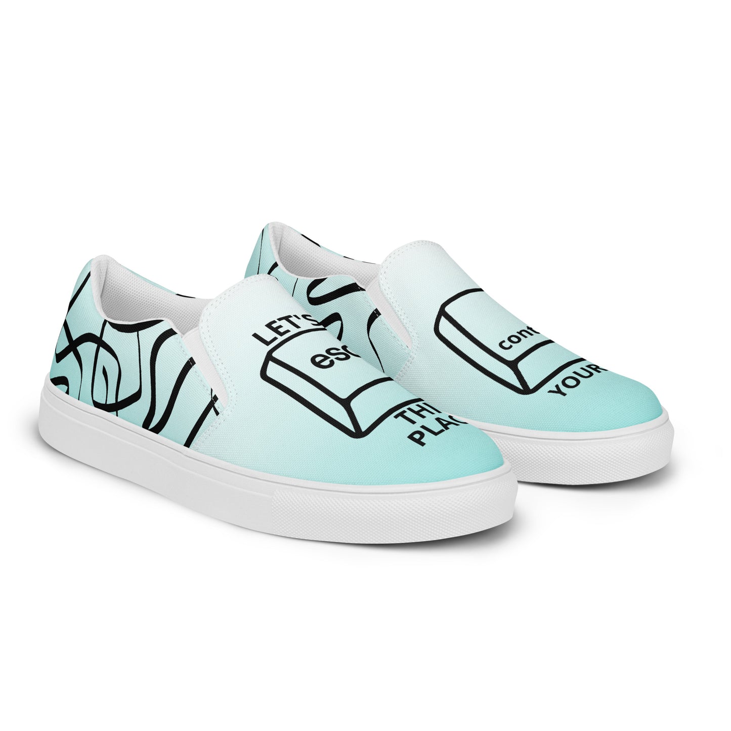 Blue Feelings - Men's Canvas Slip-On Sneakers