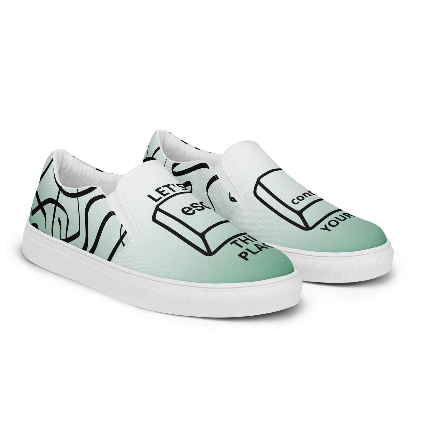 Green Feelings - Men's Canvas Slip-On Sneakers