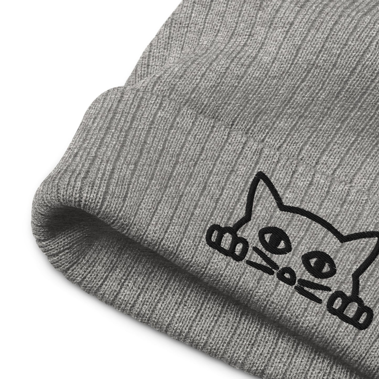 Cat Vibes Ribbed Knit Beanie