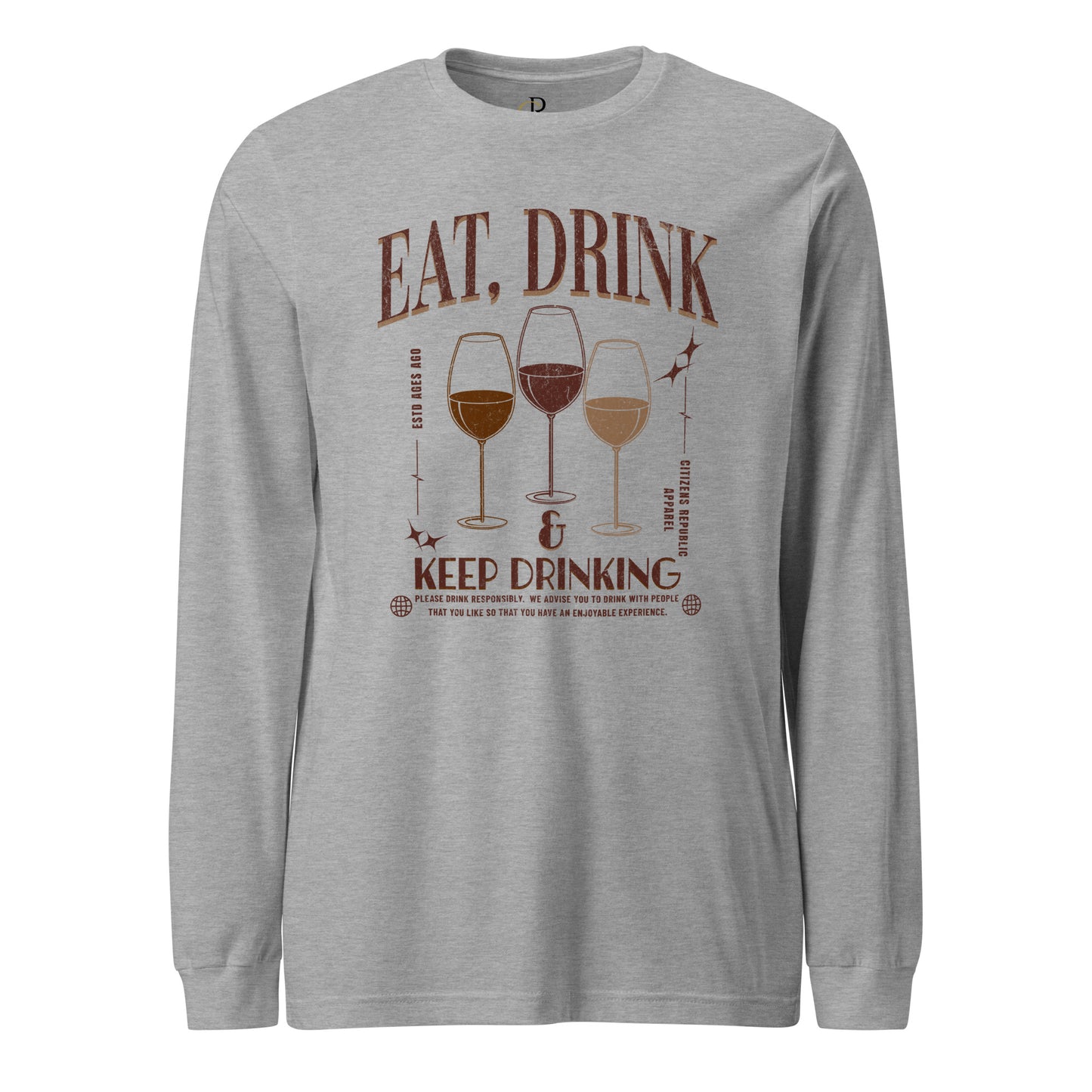 Eat, Drink, Repeat Long Sleeve Graphic T-Shirt