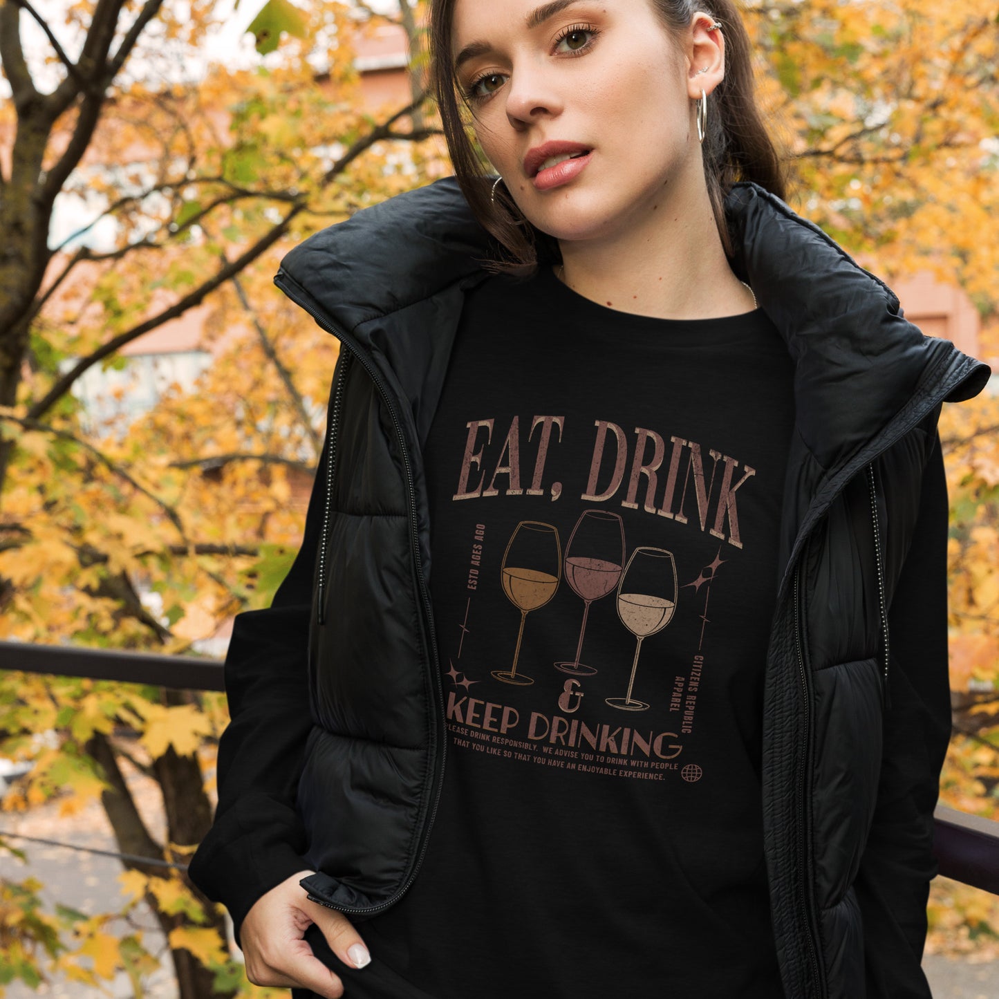 Eat, Drink, Repeat Long Sleeve Graphic T-Shirt