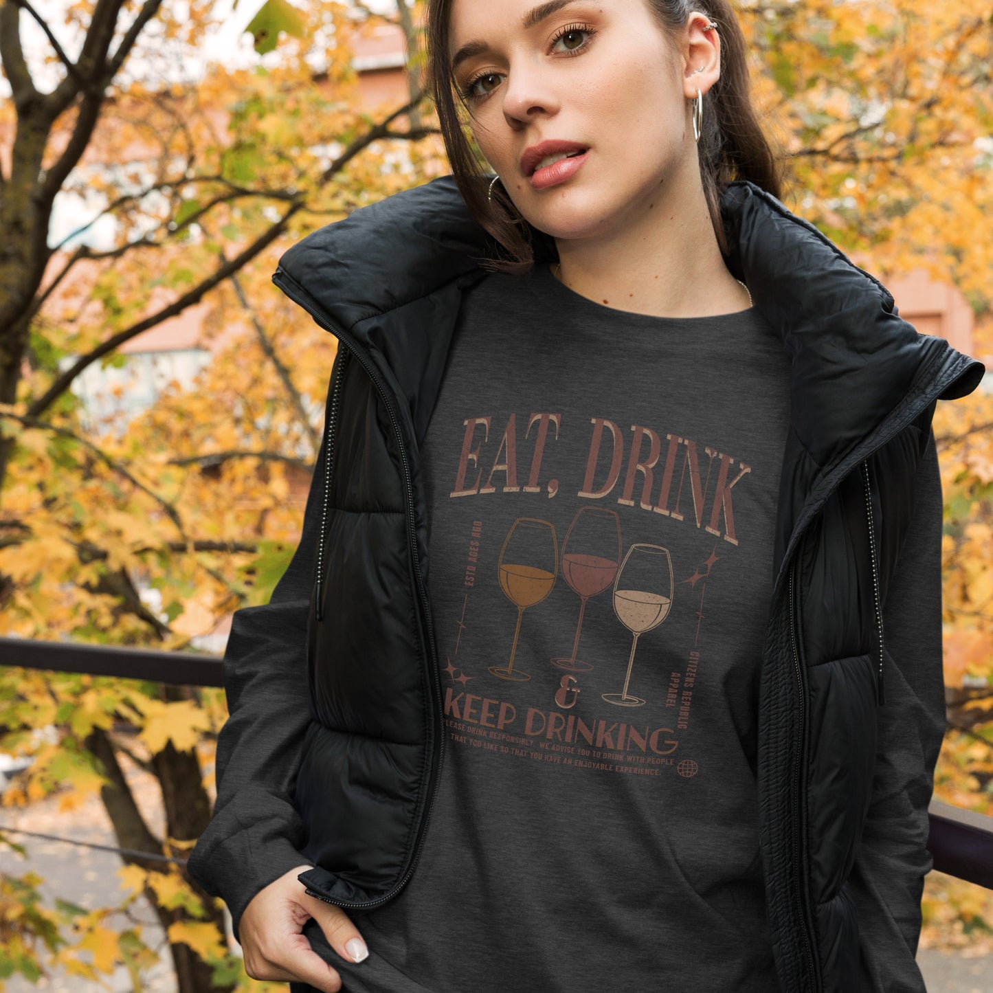 Eat, Drink, Repeat Long Sleeve Graphic T-Shirt
