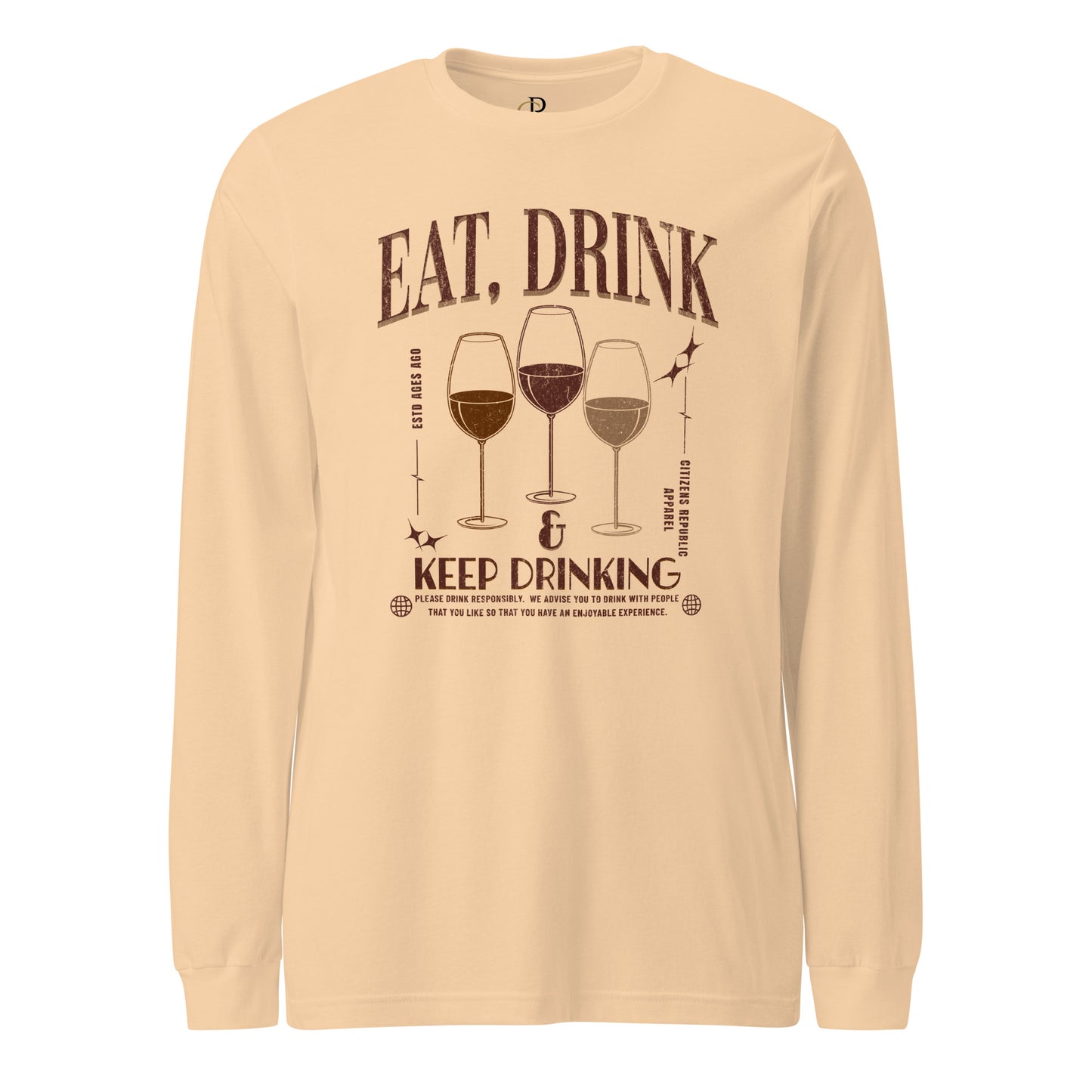Eat, Drink, Repeat Long Sleeve Graphic T-Shirt