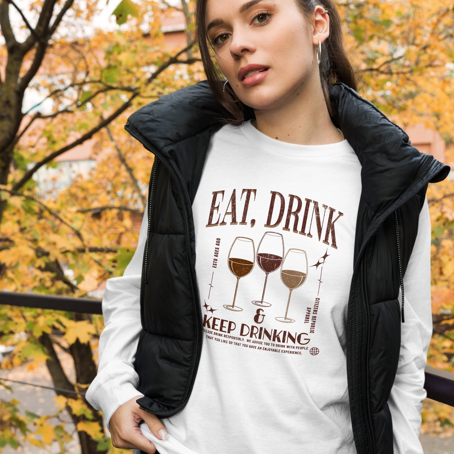 Eat, Drink, Repeat Long Sleeve Graphic T-Shirt