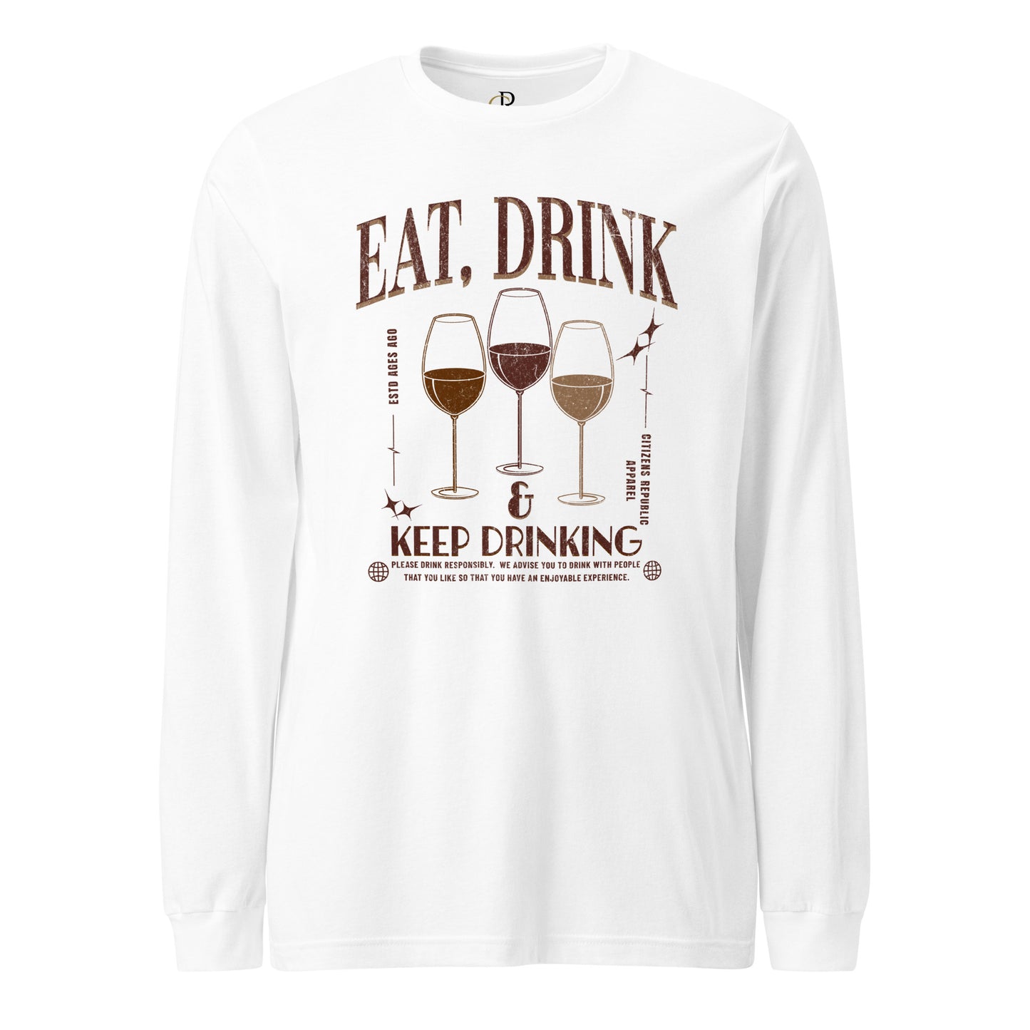 Eat, Drink, Repeat Long Sleeve Graphic T-Shirt