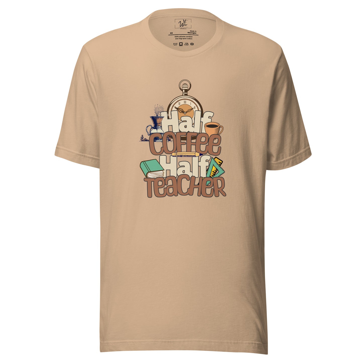1/2 Coffee 1/2 Teacher - Men's Graphic T-Shirt