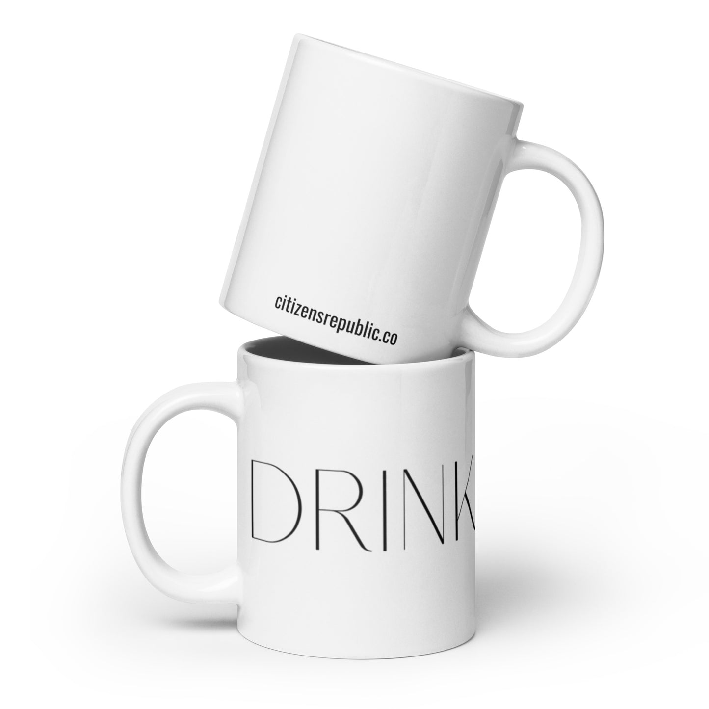 DRINK White Ceramic Mug