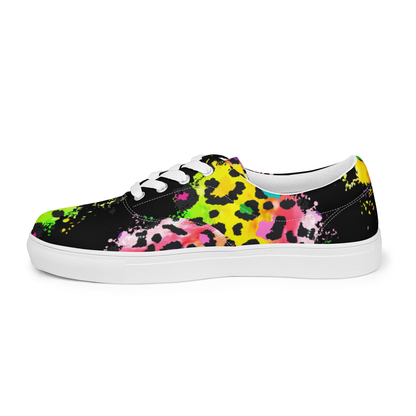 Neon Leopard Womens Canvas Lace-ups
