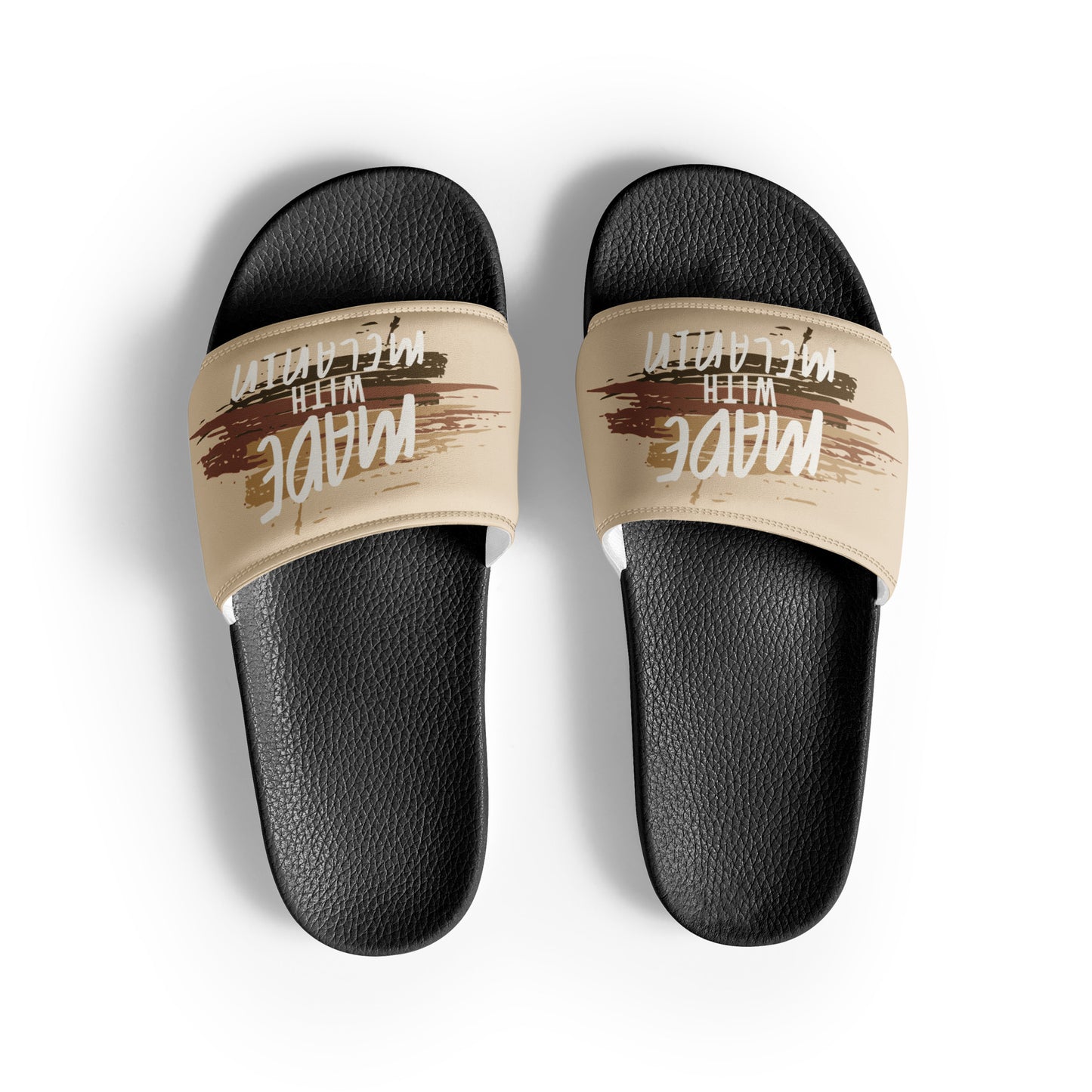 Made with Melanin Women's Slides (white font)