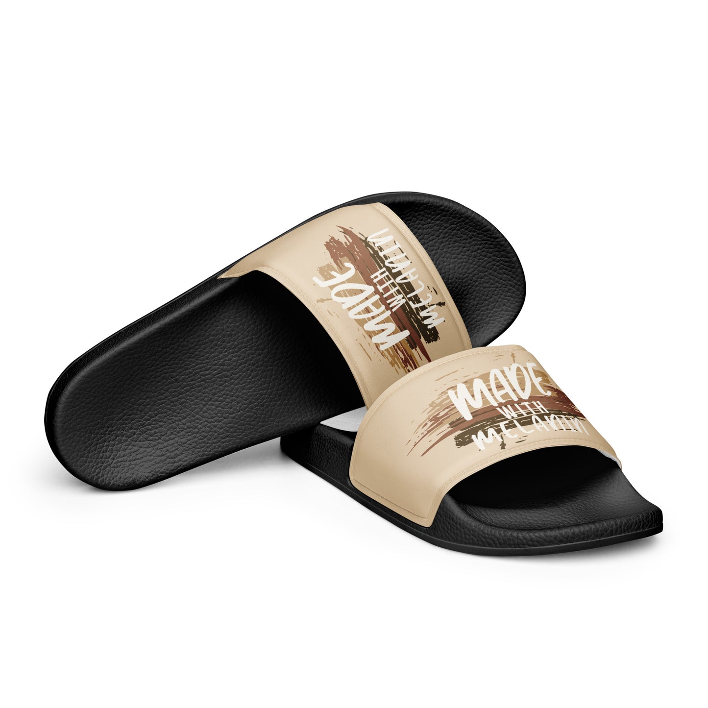 Made with Melanin Women's Slides (white font)