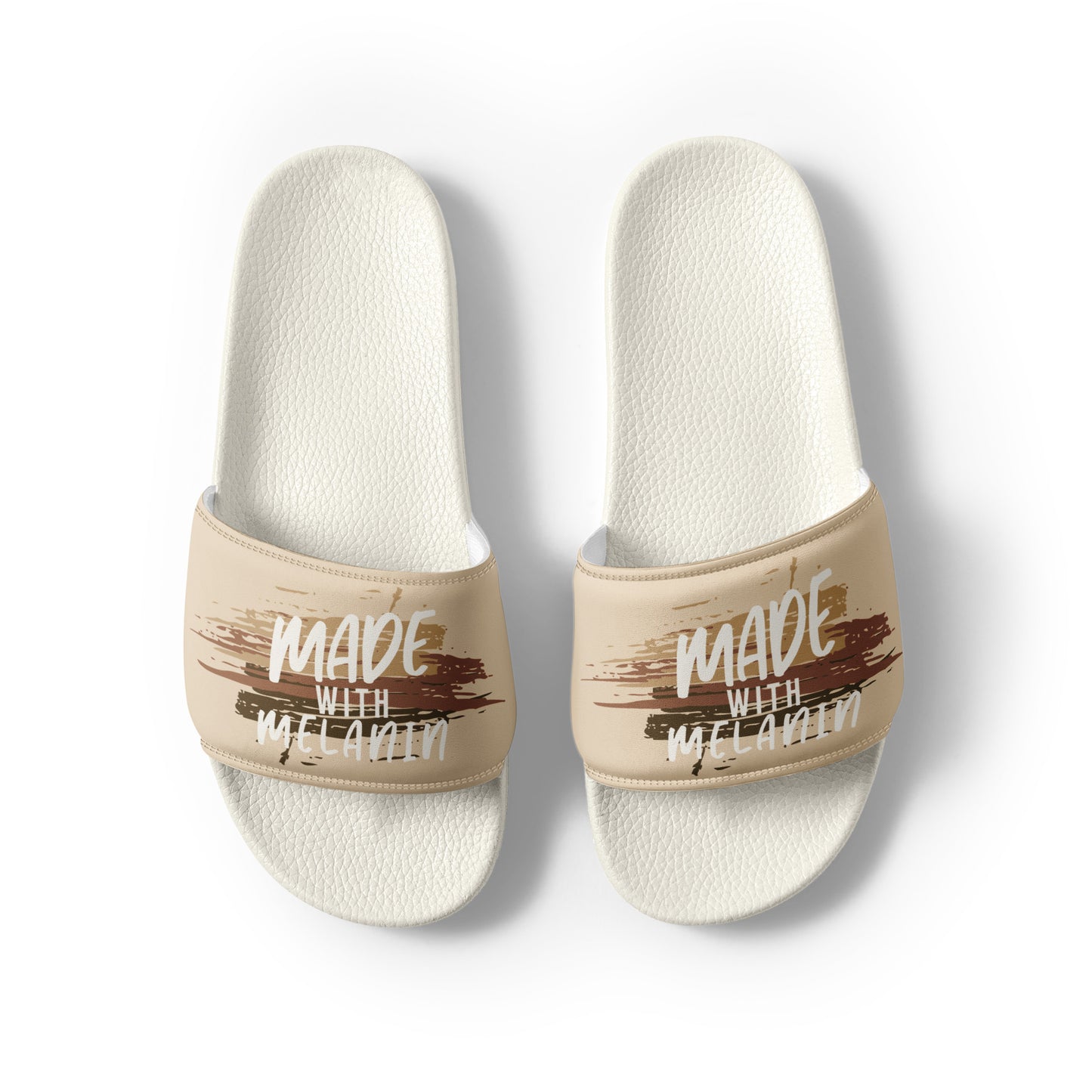 Made with Melanin Women's Slides (white font)