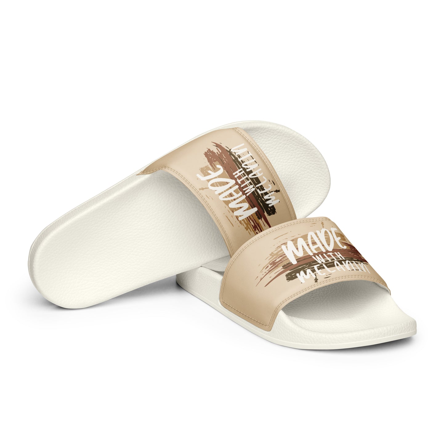 Made with Melanin Women's Slides (white font)