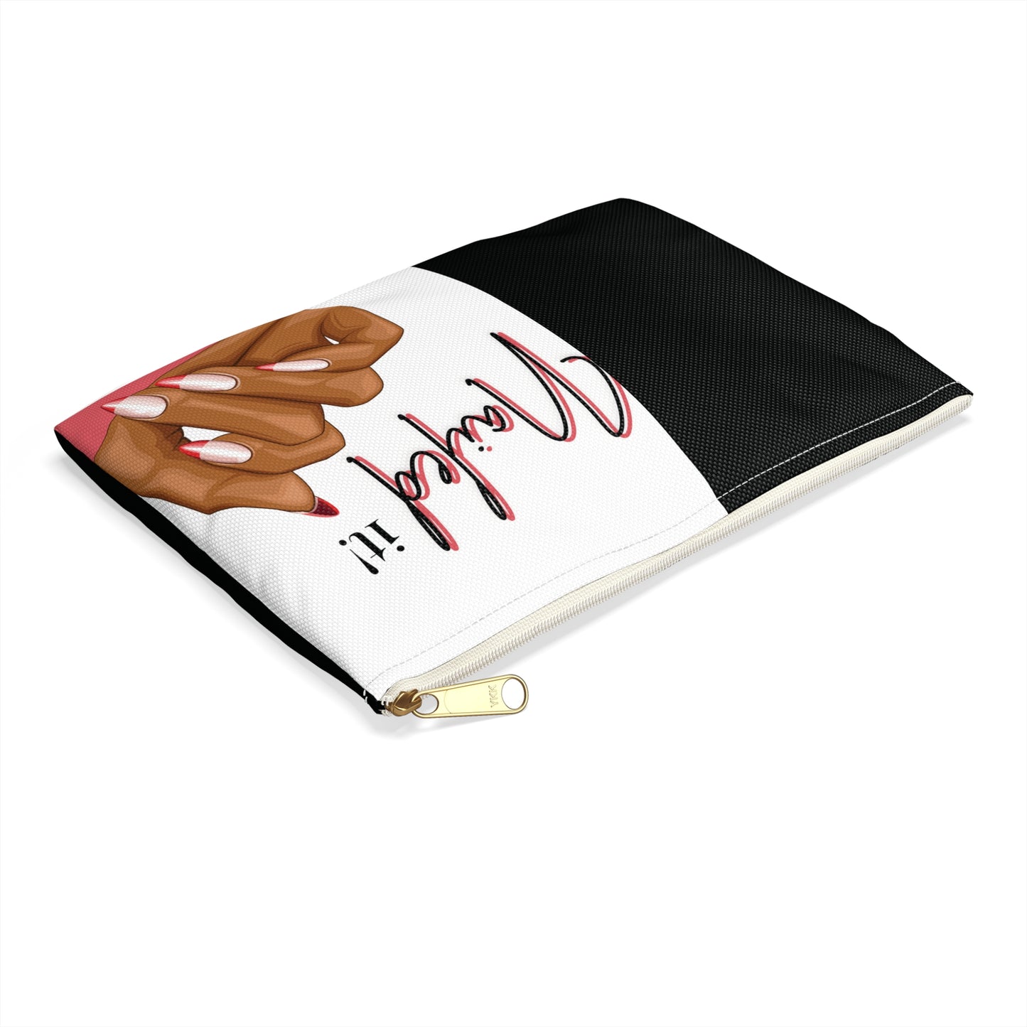 Nailed It Pink Tips Cosmetics Pouch