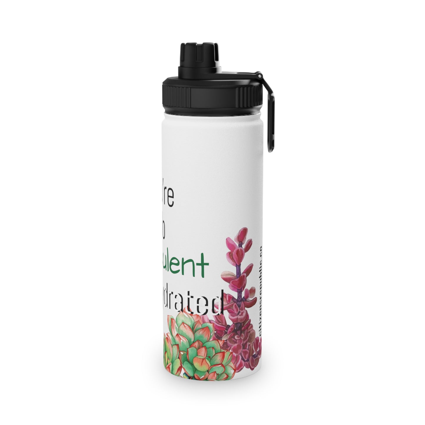 Succulent Stainless Steel Water Bottle w/ Sports Lid