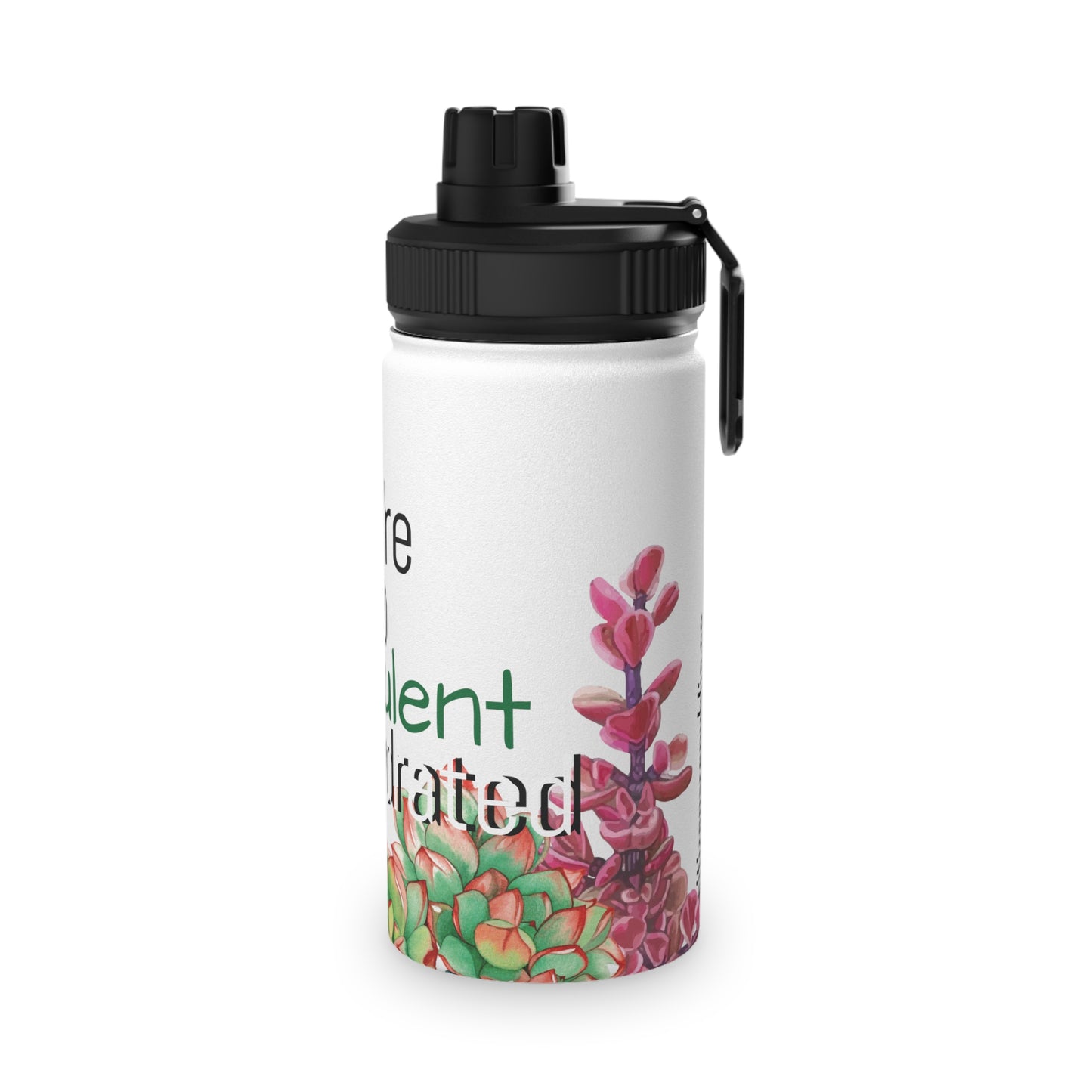 Succulent Stainless Steel Water Bottle w/ Sports Lid