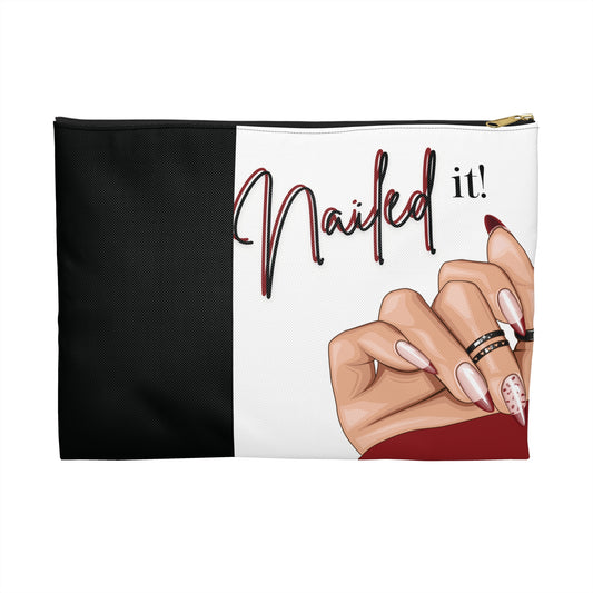 Nailed It Red Tips Cosmetics Pouch
