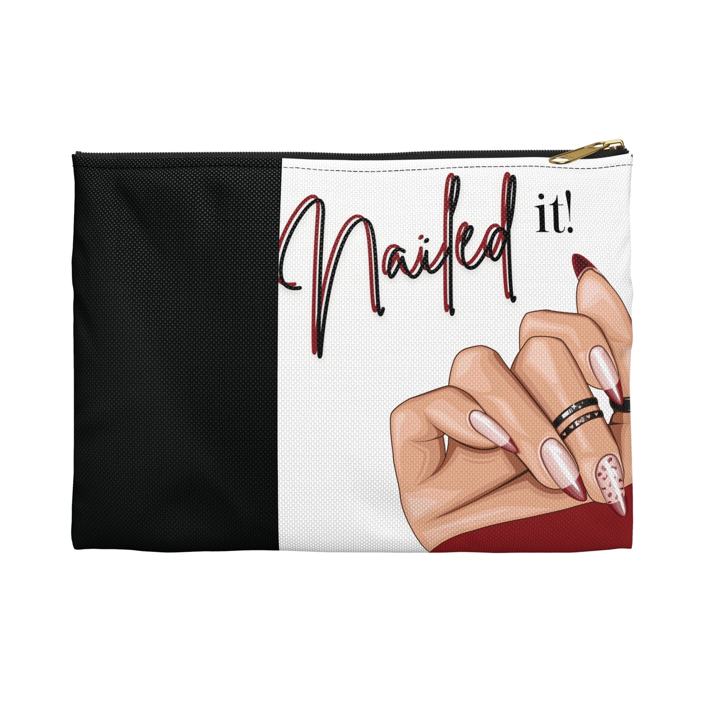 Nailed It Red Tips Cosmetics Pouch