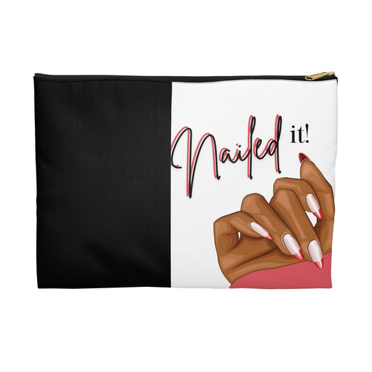 Nailed It Pink Tips Cosmetics Pouch