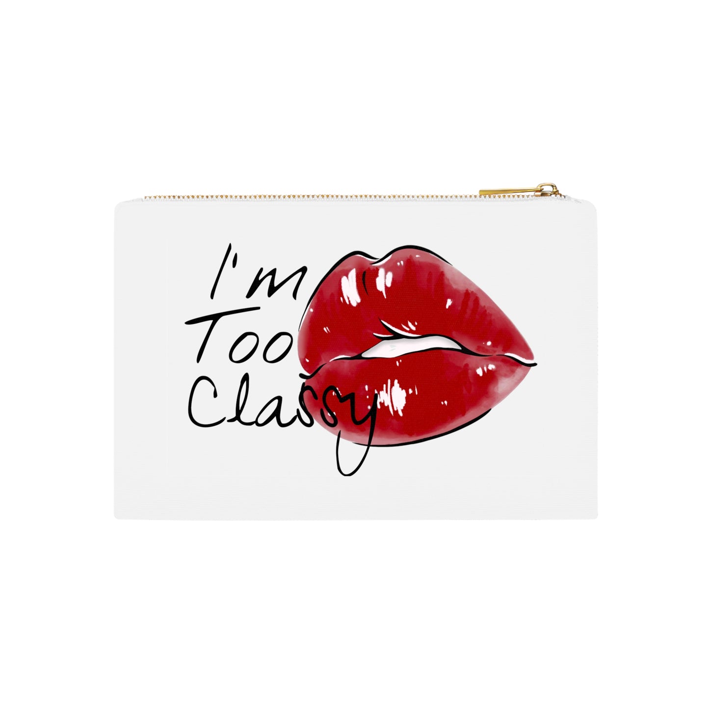 Dark Red Lips Cosmetic Bag